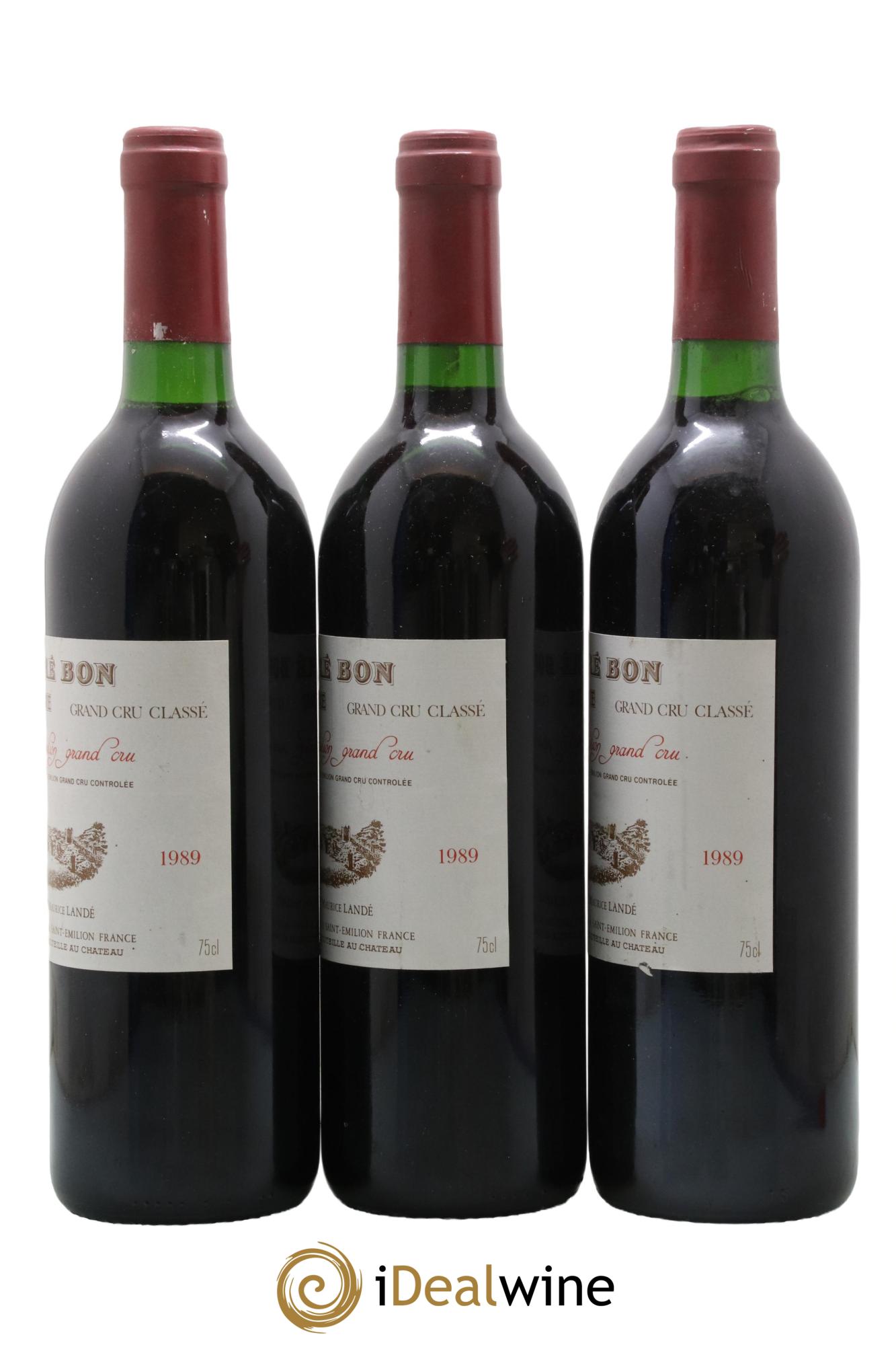 Saint-Émilion Grand Cru Château Curé Bon 1989 - Lot de 3 bouteilles - 1