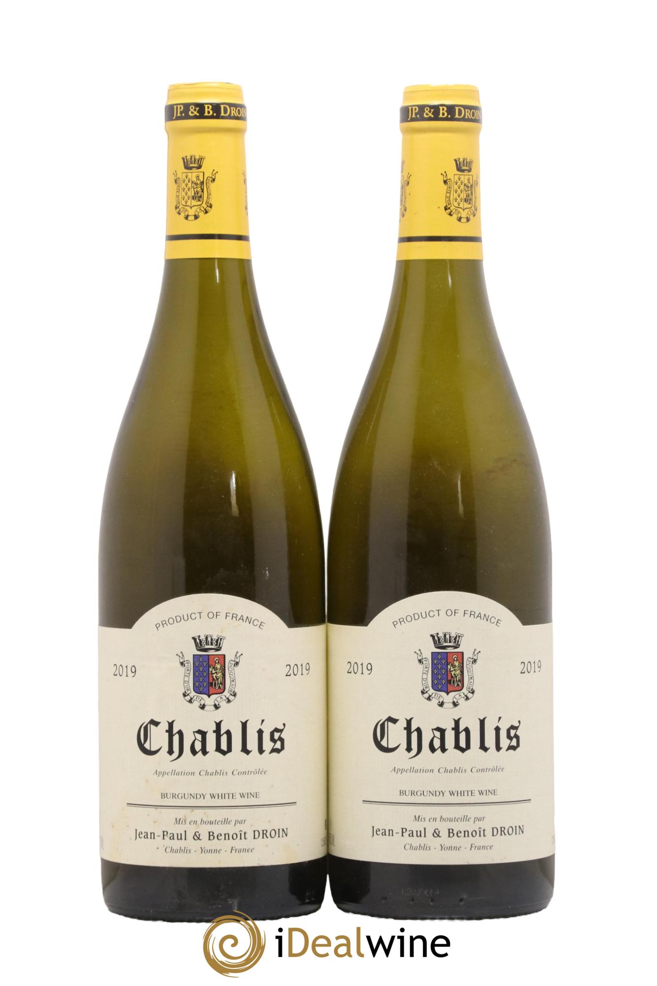 Chablis Jean-Paul & Benoît Droin (Domaine) 2019 - Lot of 2 bottles - 0