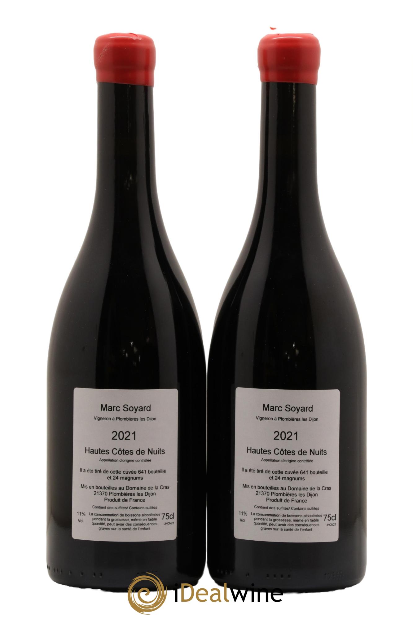 Hautes-Côtes de Nuits Domaine de la Cras - Marc Soyard 2021 - Lot de 2 bouteilles - 1