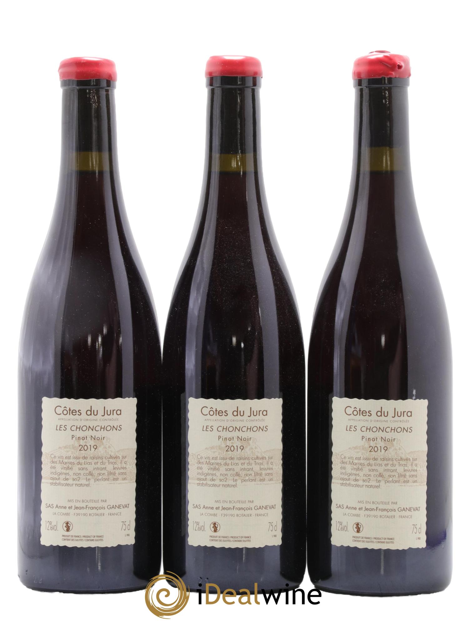 Côtes du Jura Pinot Noir Les Chonchons Anne et Jean François Ganevat 2019 - Lot de 3 bouteilles - 1