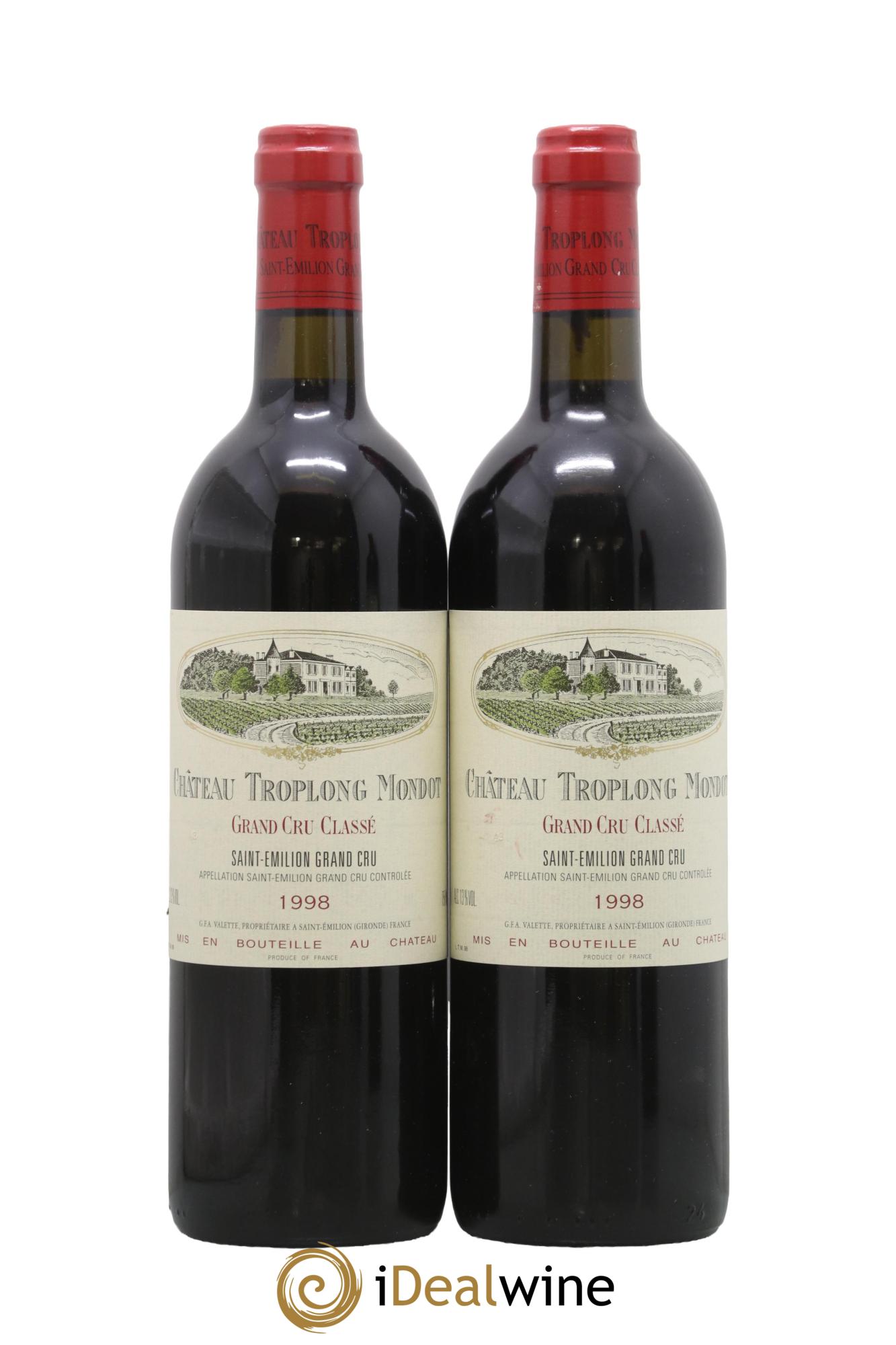 Château Troplong Mondot 1er Grand Cru Classé B 1998 - Lot of 2 bottles - 0