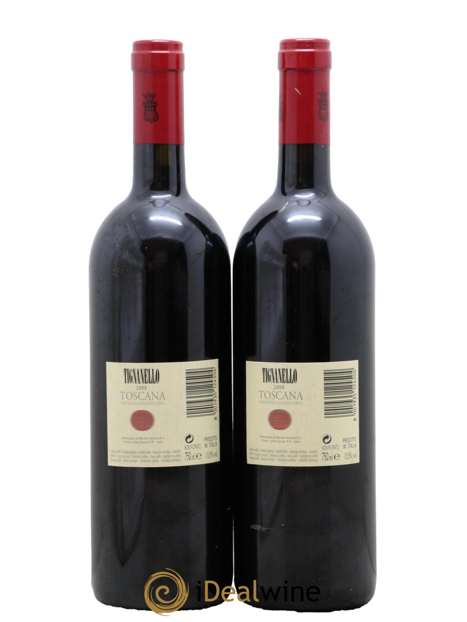 Toscana IGT Tignanello Tenuta Tignanello - Marchesi Antinori 2008 - Lotto di 2 bottiglie - 1