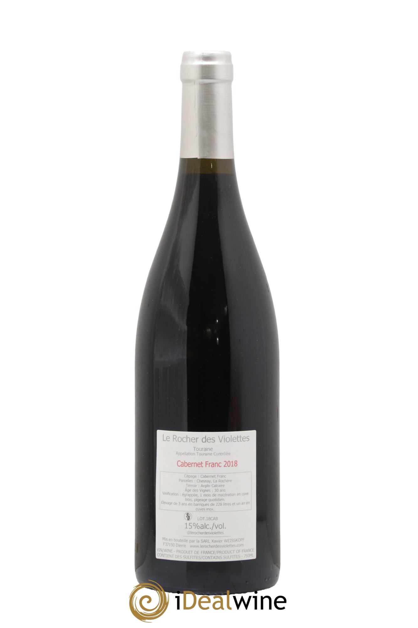Touraine Cabernet Franc Le Rocher des Violettes 2018 - Lot de 1 bouteille - 1