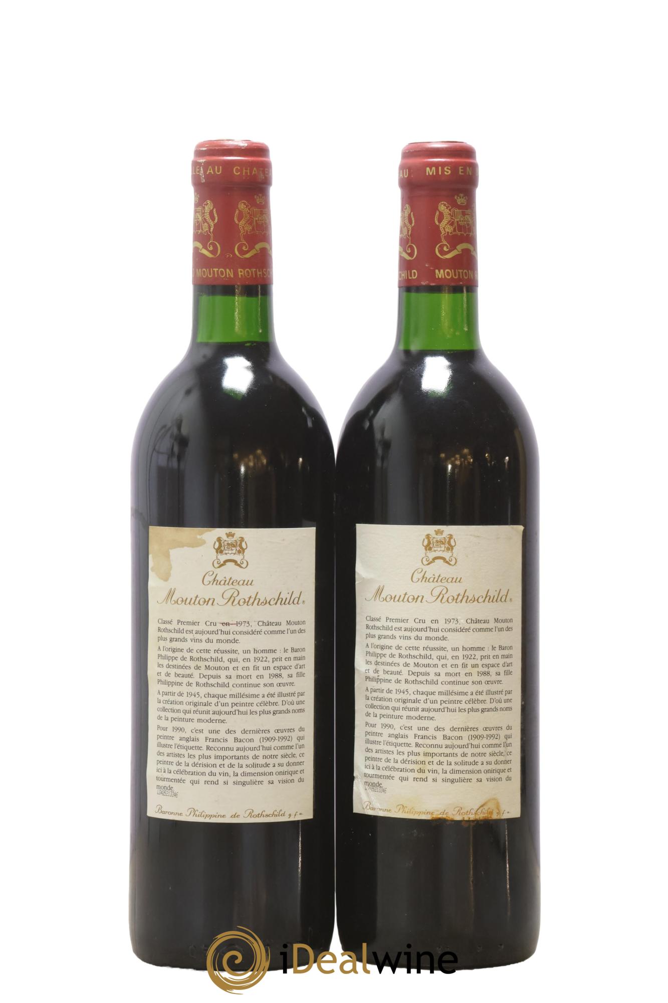 Château Mouton Rothschild 1er Grand Cru Classé 1990 - Lot of 2 bottles - 1