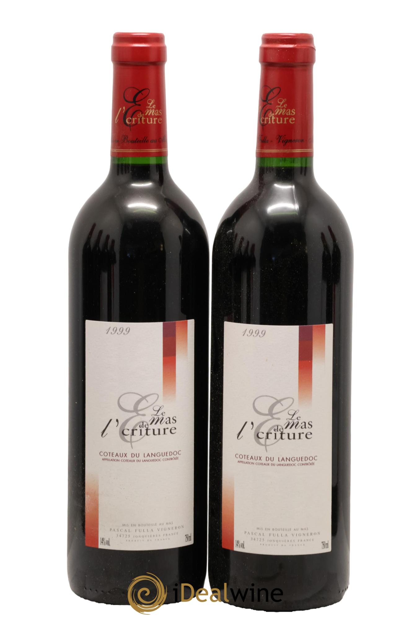 Coteaux du Languedoc Mas De L'Ecriture Fulla 1999 - Lot of 2 bottles - 0