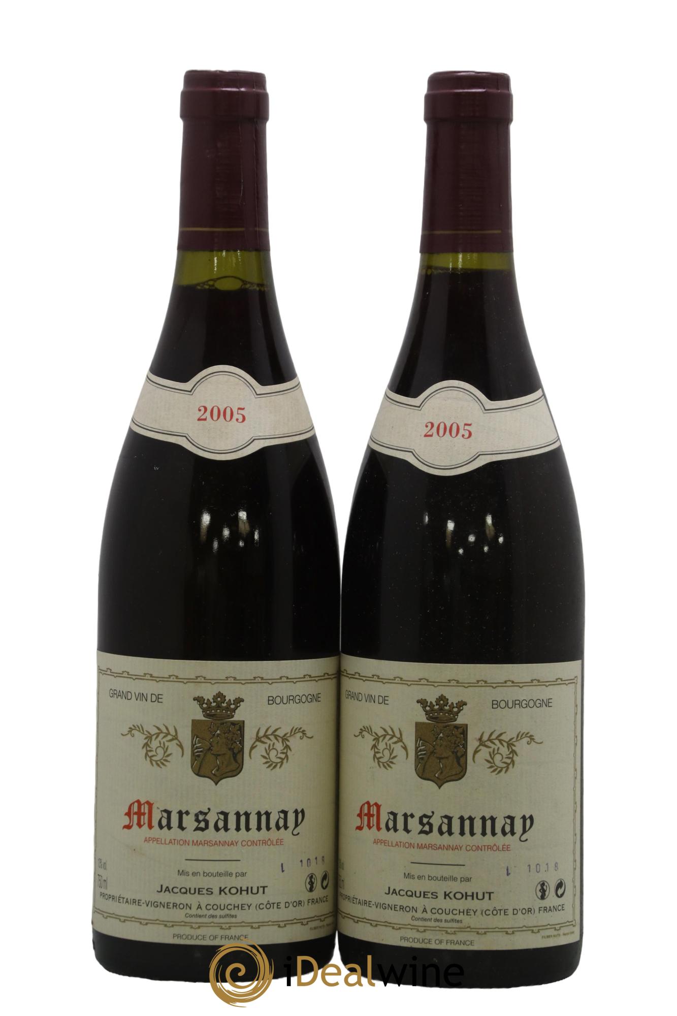 Marsannay Jacques Kohut 2005 - Lot de 2 bouteilles - 0