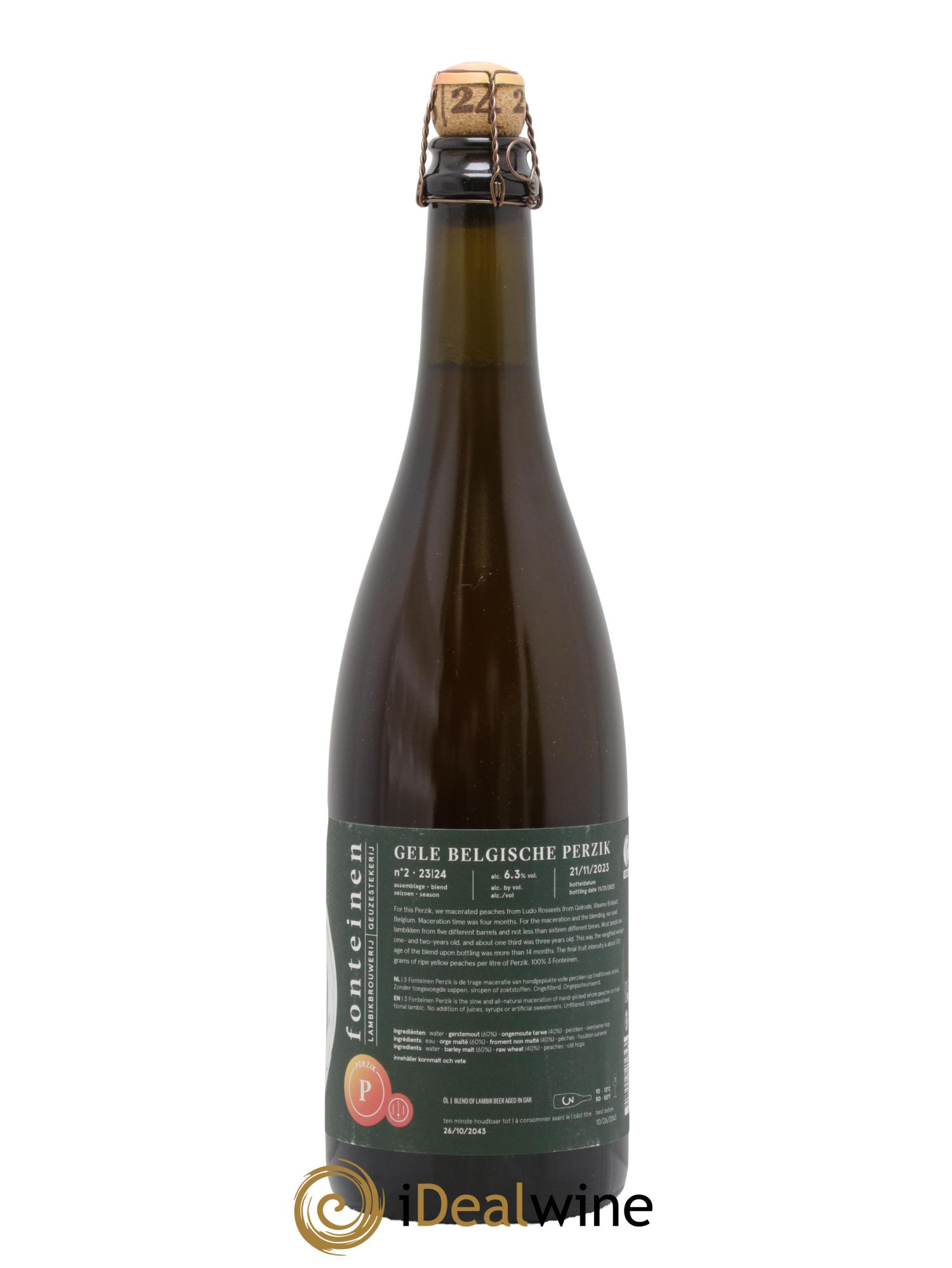 Bière 3 Fonteinen Gele Belgische Perzik (Pêche jaune belge) (season 23|24) Blend n° 2 - Lot de 1 bouteille - 1