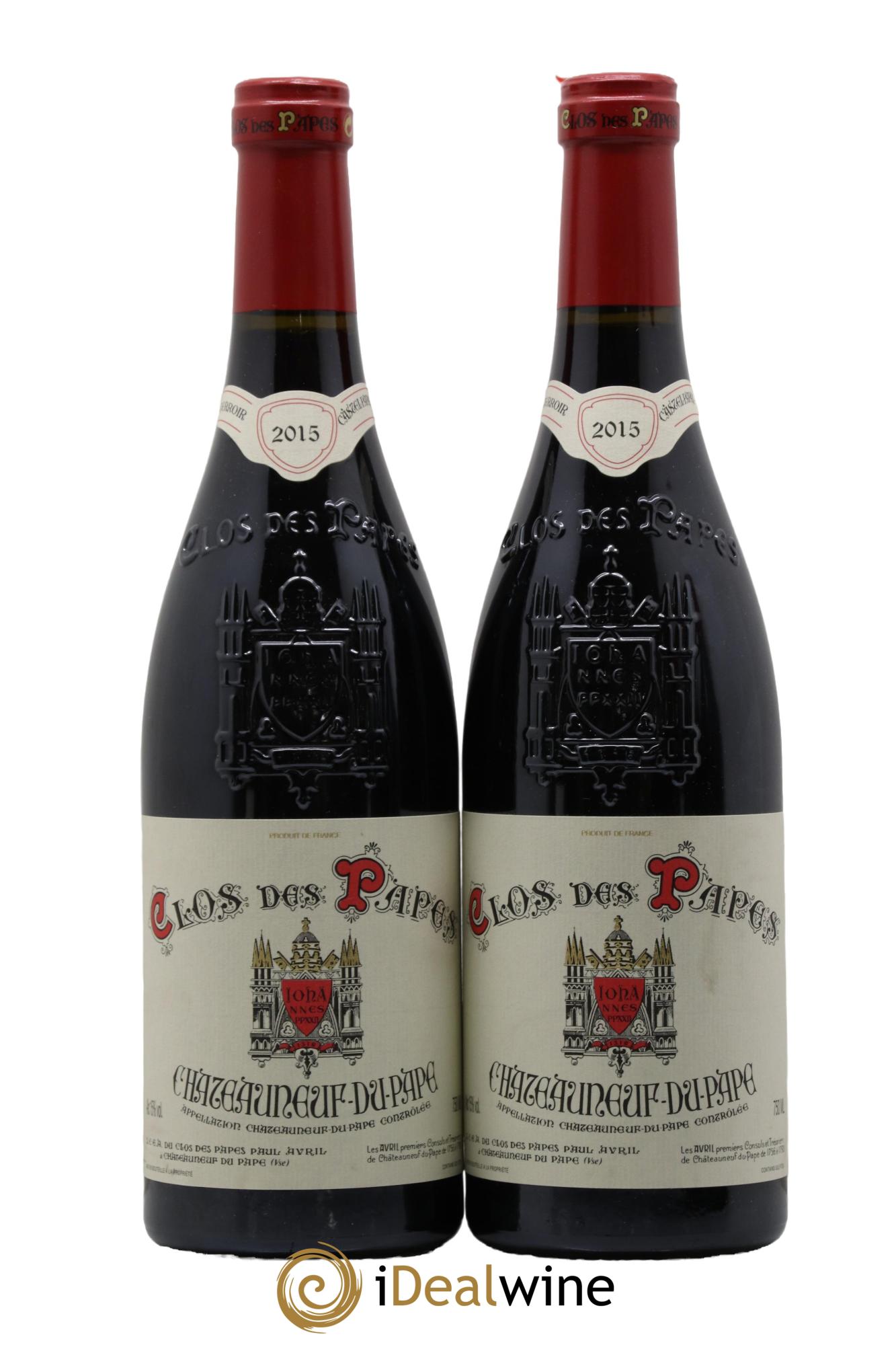Châteauneuf-du-Pape Clos des Papes - Paul Avril 2015 - Lot de 2 bouteilles - 0