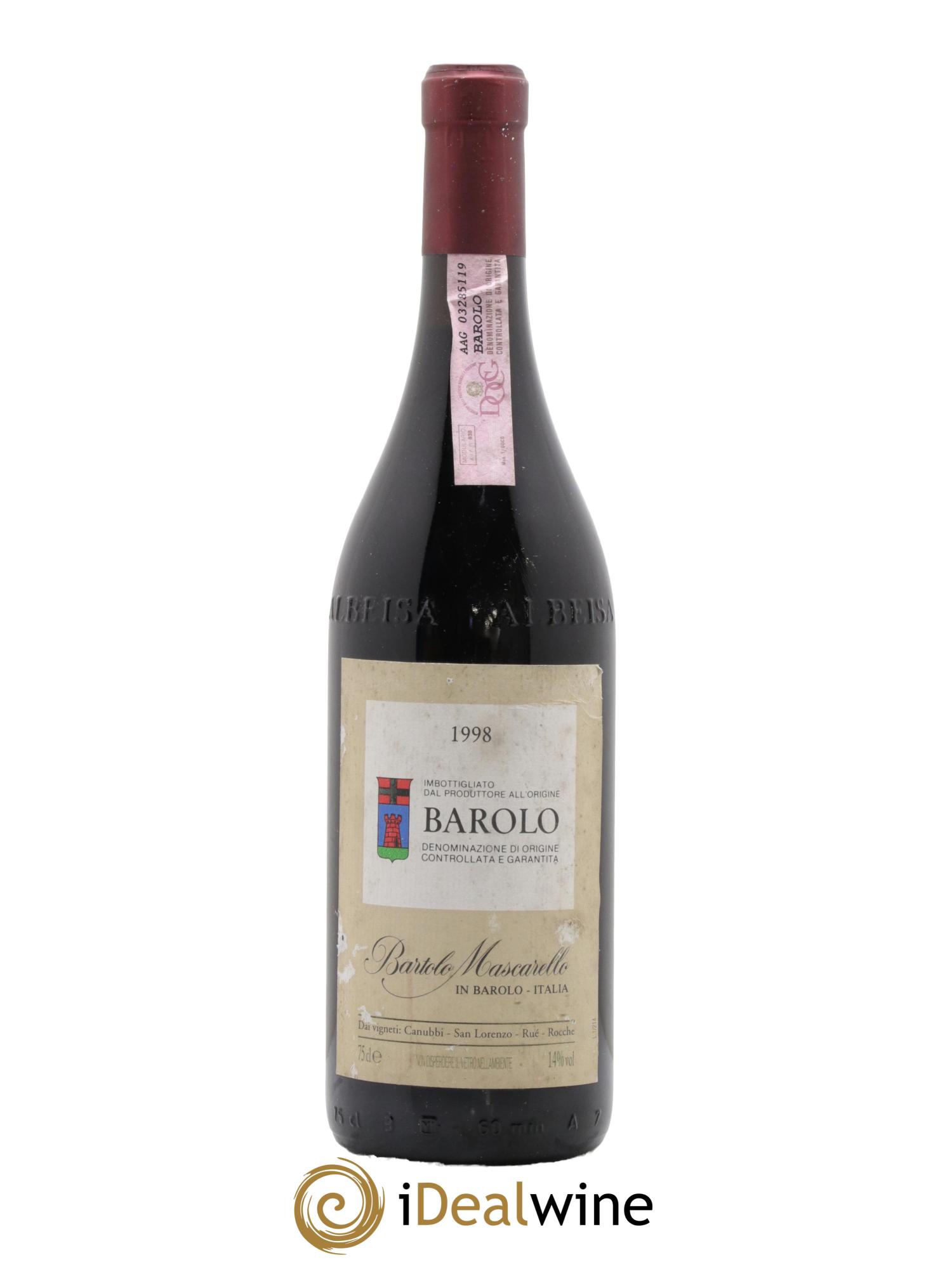 Barolo DOCG Bartolo Mascarello 1998 - Lot of 1 bottle - 0