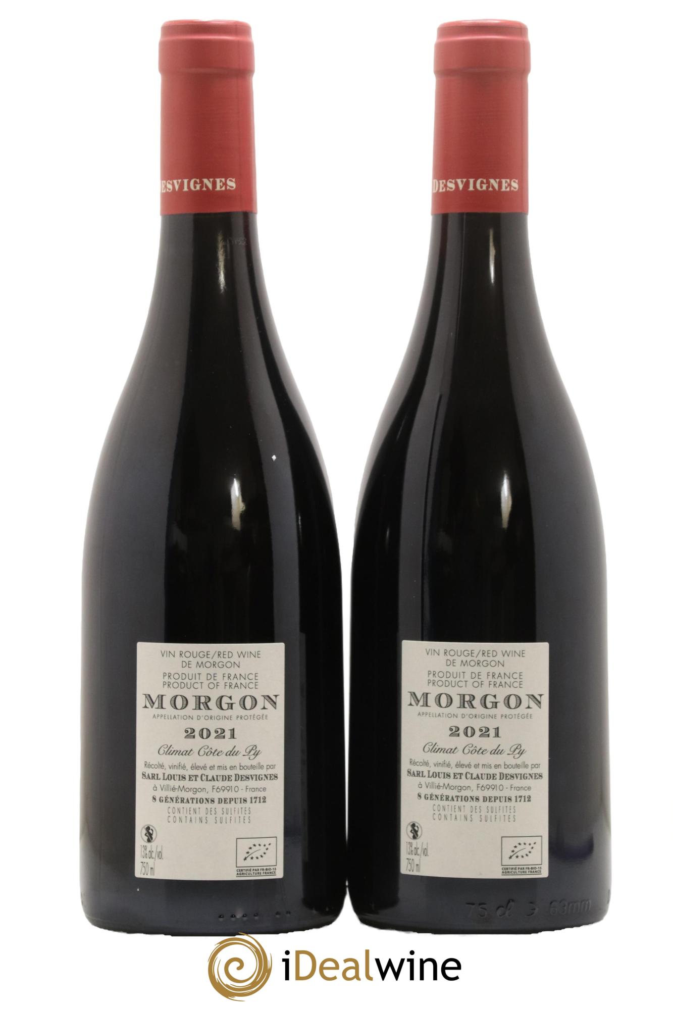 Morgon Côte de Py Javernières Louis-Claude Desvignes 2021 - Lot de 2 bouteilles - 1