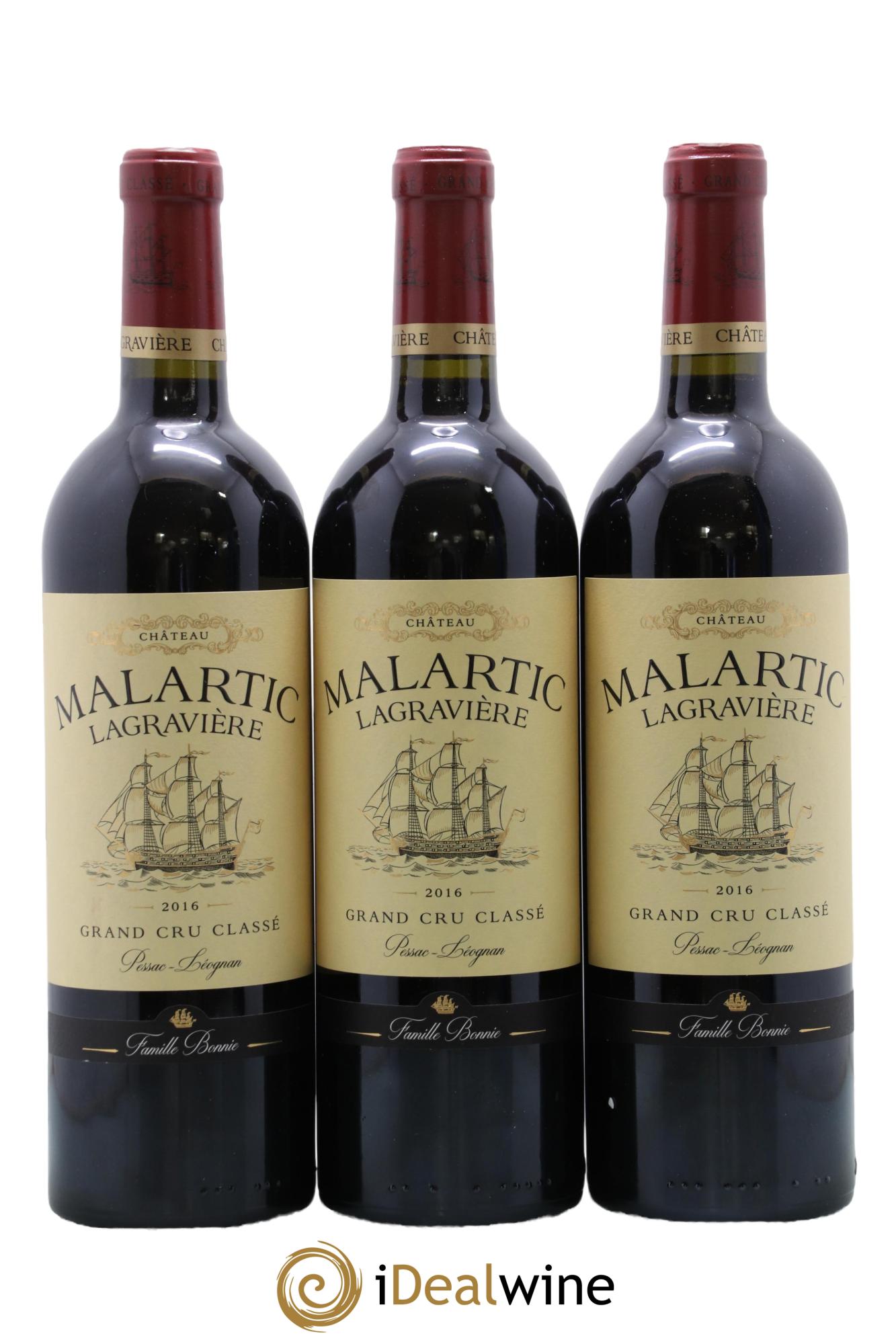 Château Malartic-Lagravière Cru Classé de Graves 2016 - Lot of 3 bottles - 0