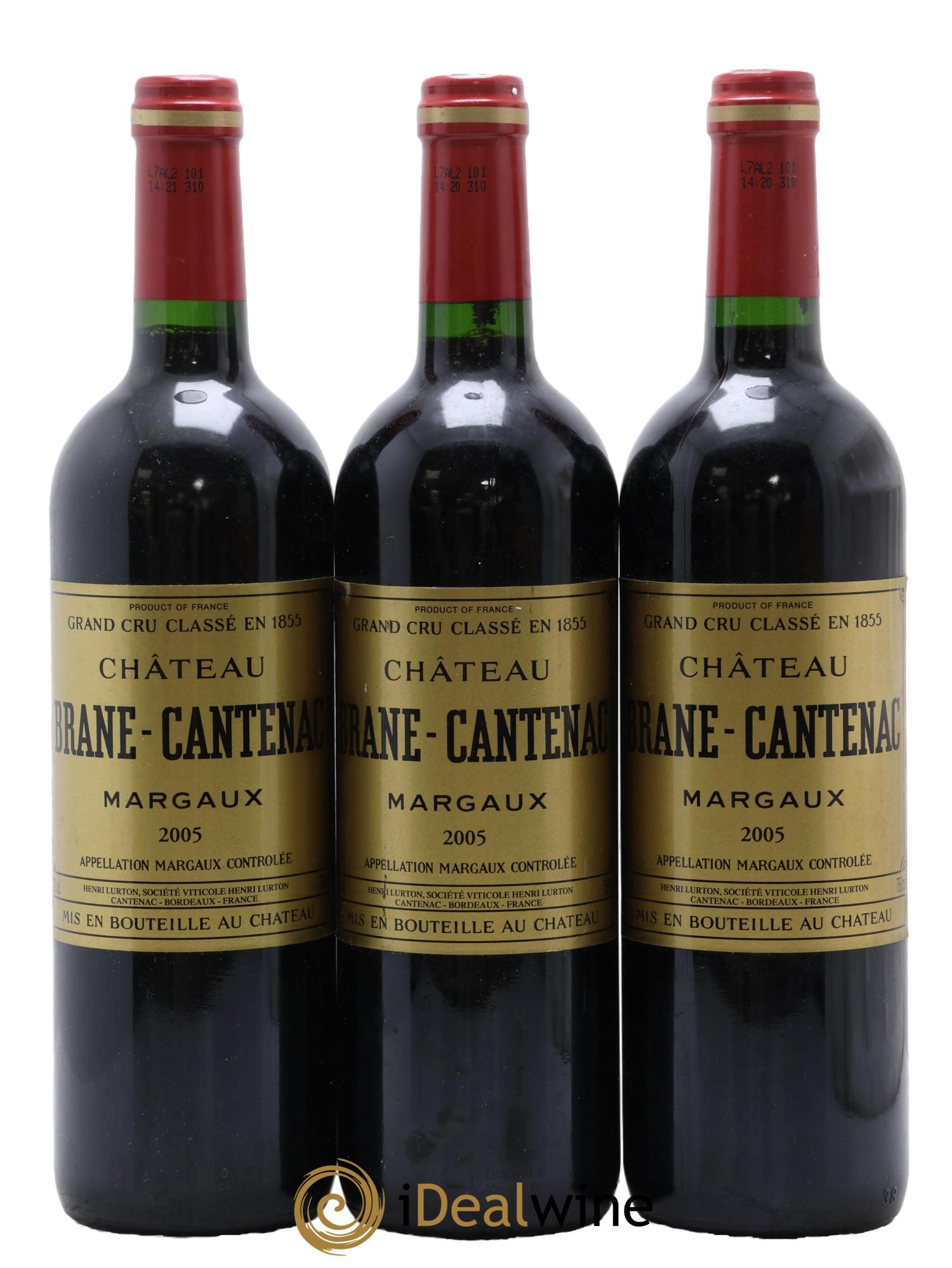 Château Brane Cantenac 2ème Grand Cru Classé 2005 - Lot de 3 bouteilles - 0