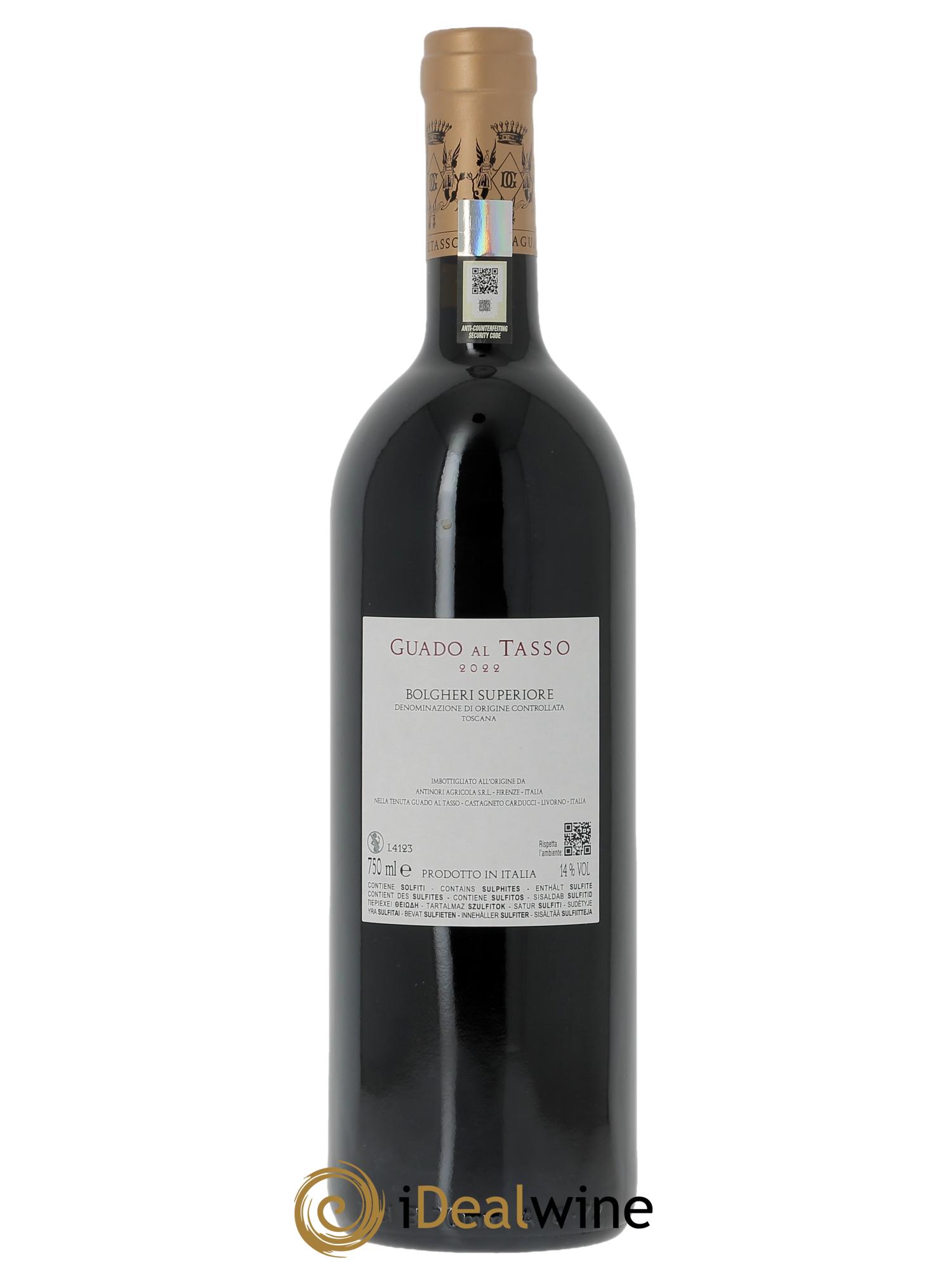 Bolgheri Superiore DOC Guado al Tasso Tenuta Guado al Tasso - Marchesi Antinori 2022 - Posten von 1 Flasche - 1