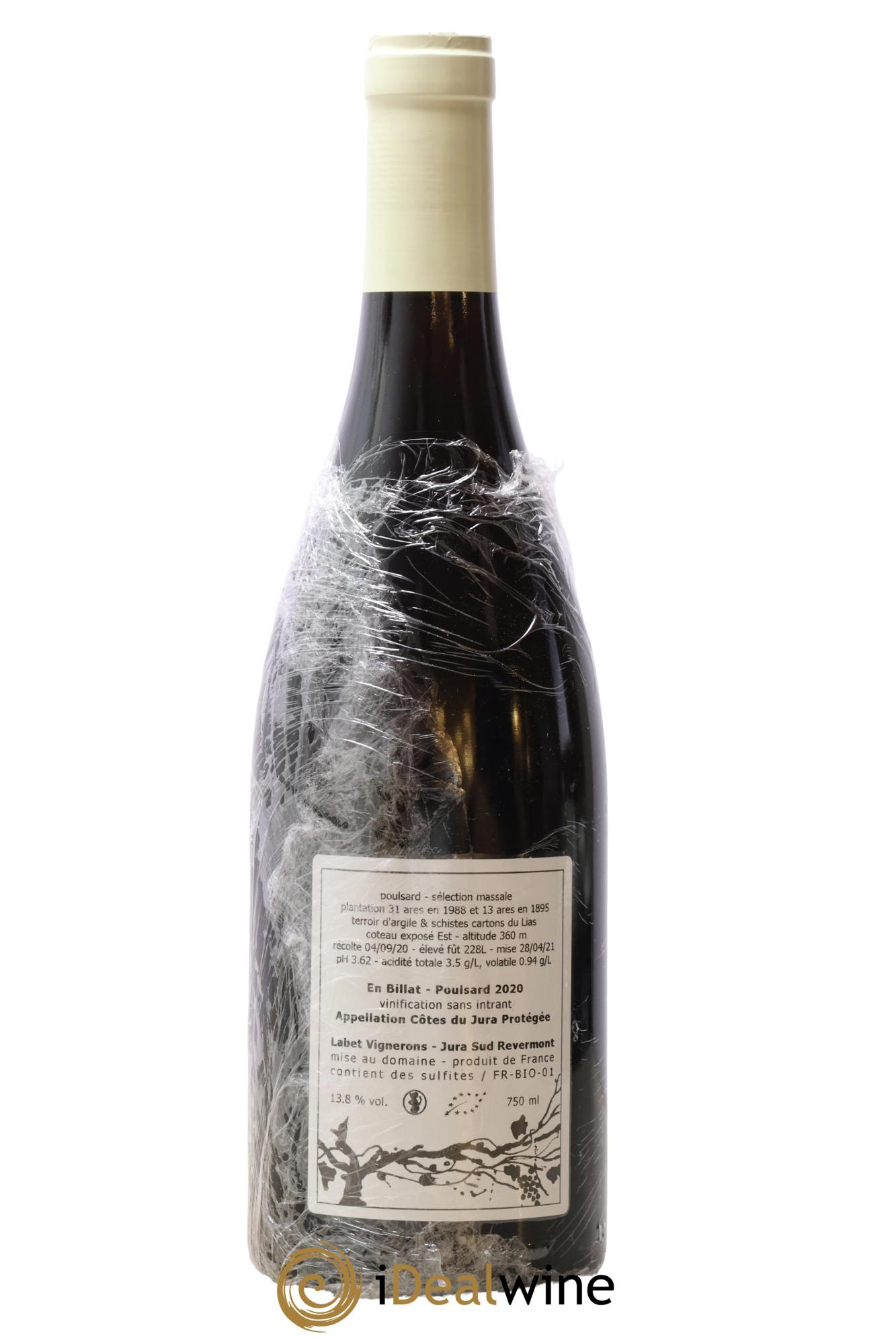 Côtes du Jura Poulsard En Billat Romain - Julien  - Charline Labet 2020 - Lot de 1 bouteille - 1