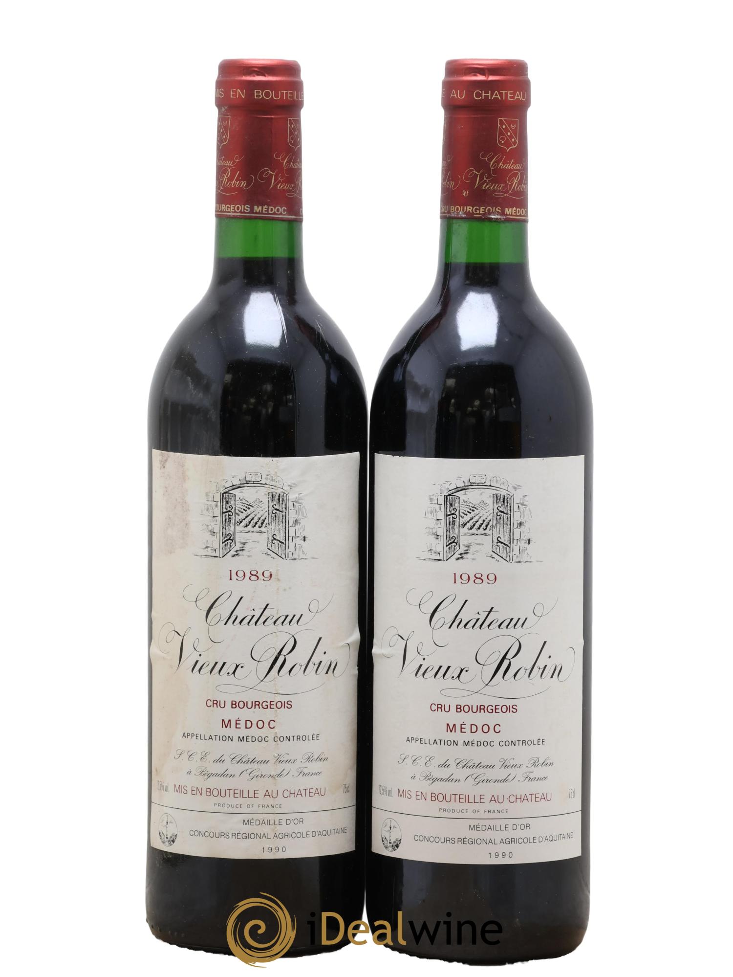 Château Vieux Robin Cru Bourgeois 1989 - Lot of 2 bottles - 0