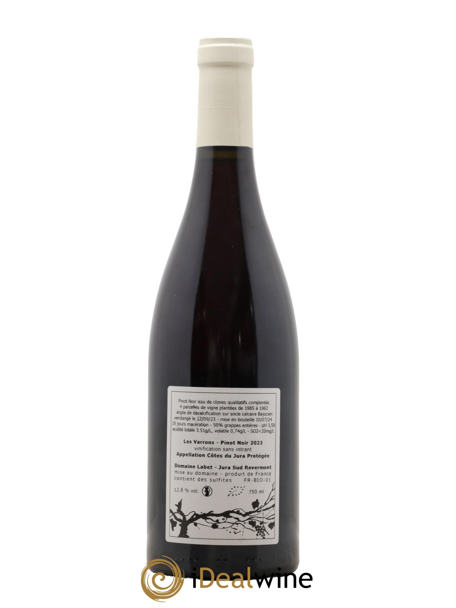 Côtes du Jura Pinot Noir Les Varrons Sélection Massale Romain - Julien - Charline Labet 2023 - Lot de 1 bouteille - 1