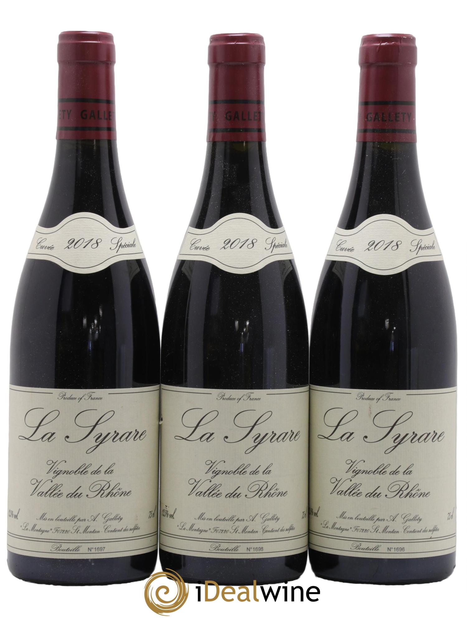 Côtes du Vivarais La Syrare Gallety (Domaine) 2018 - Lot de 3 bouteilles - 0