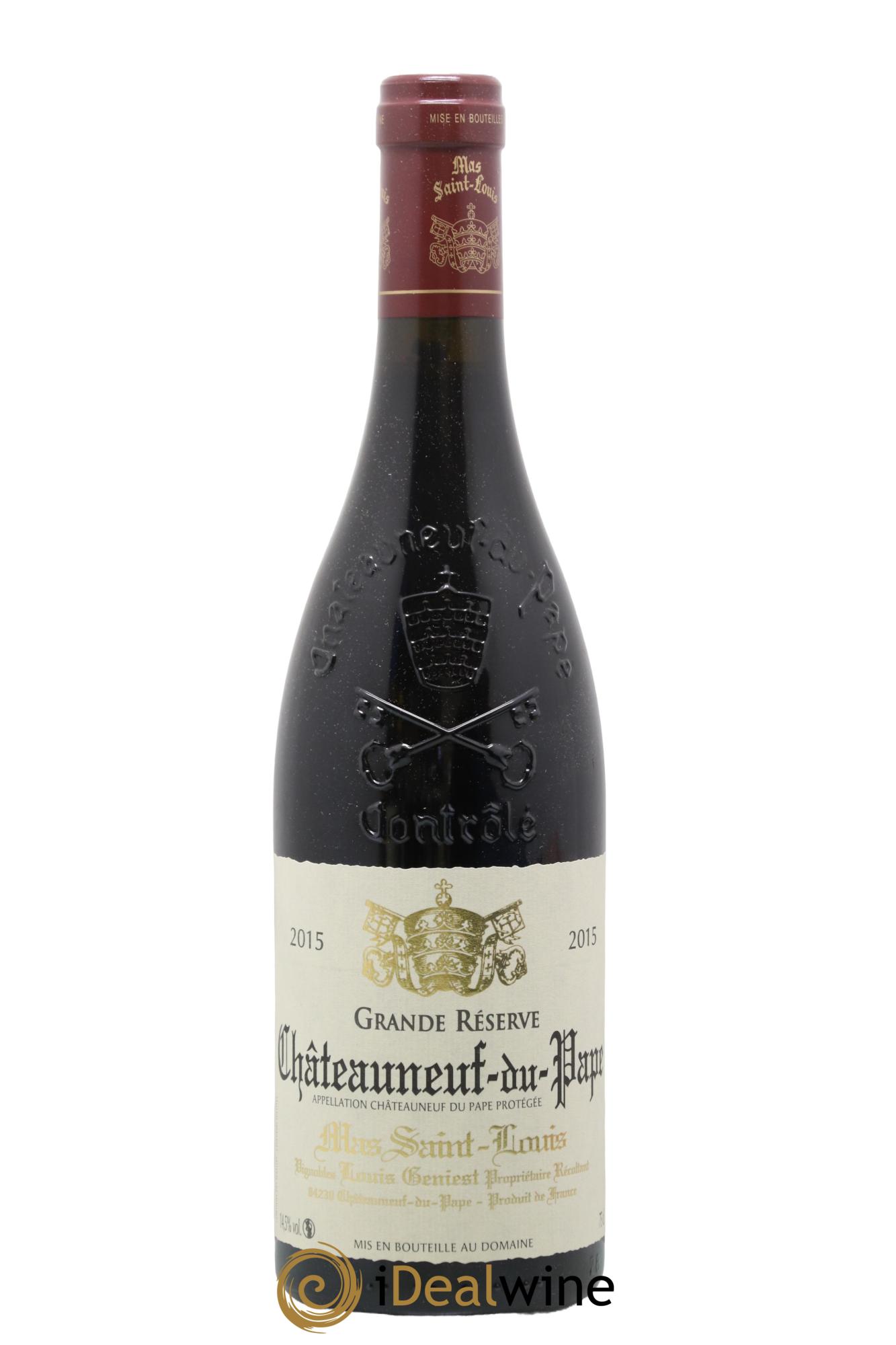 Châteauneuf-du-Pape Grande Réserve Mas Saint-Louis 2015 - Lot de 1 bouteille - 0