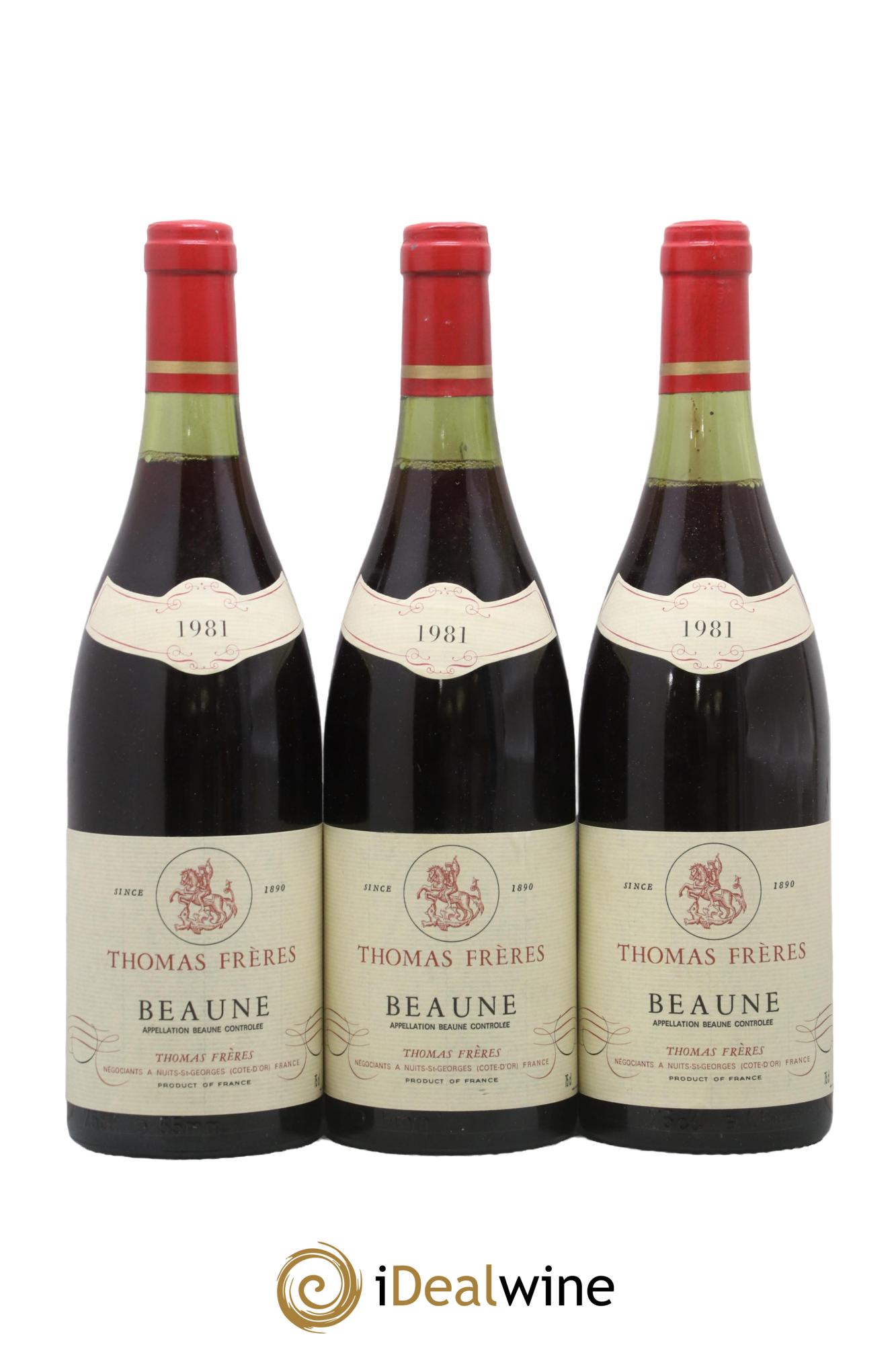 Beaune Thomas Frères 1981 - Lot de 3 bouteilles - 0