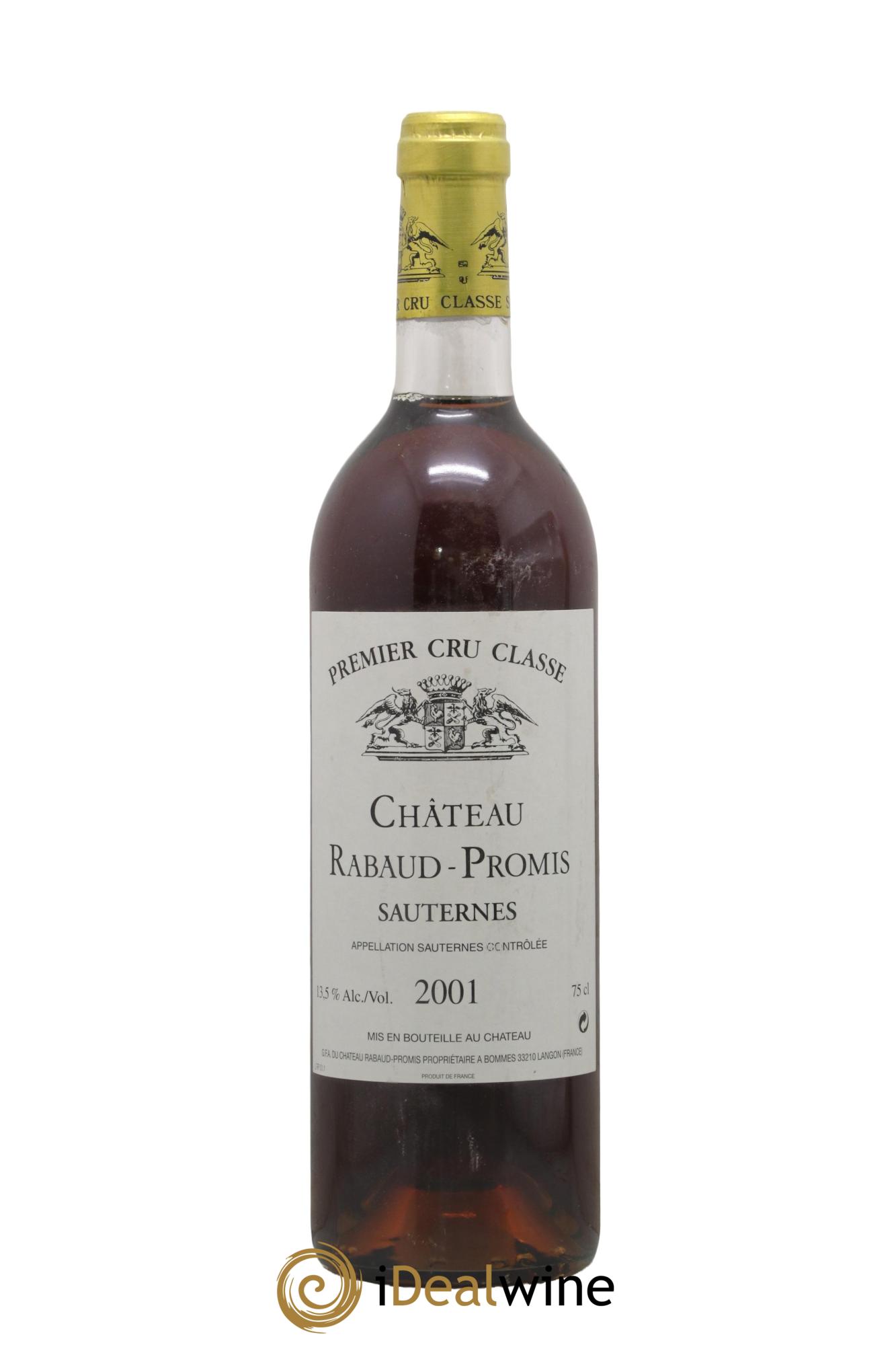 Château Rabaud Promis 1er Grand Cru Classé 2001 - Lot of 1 bottle - 0