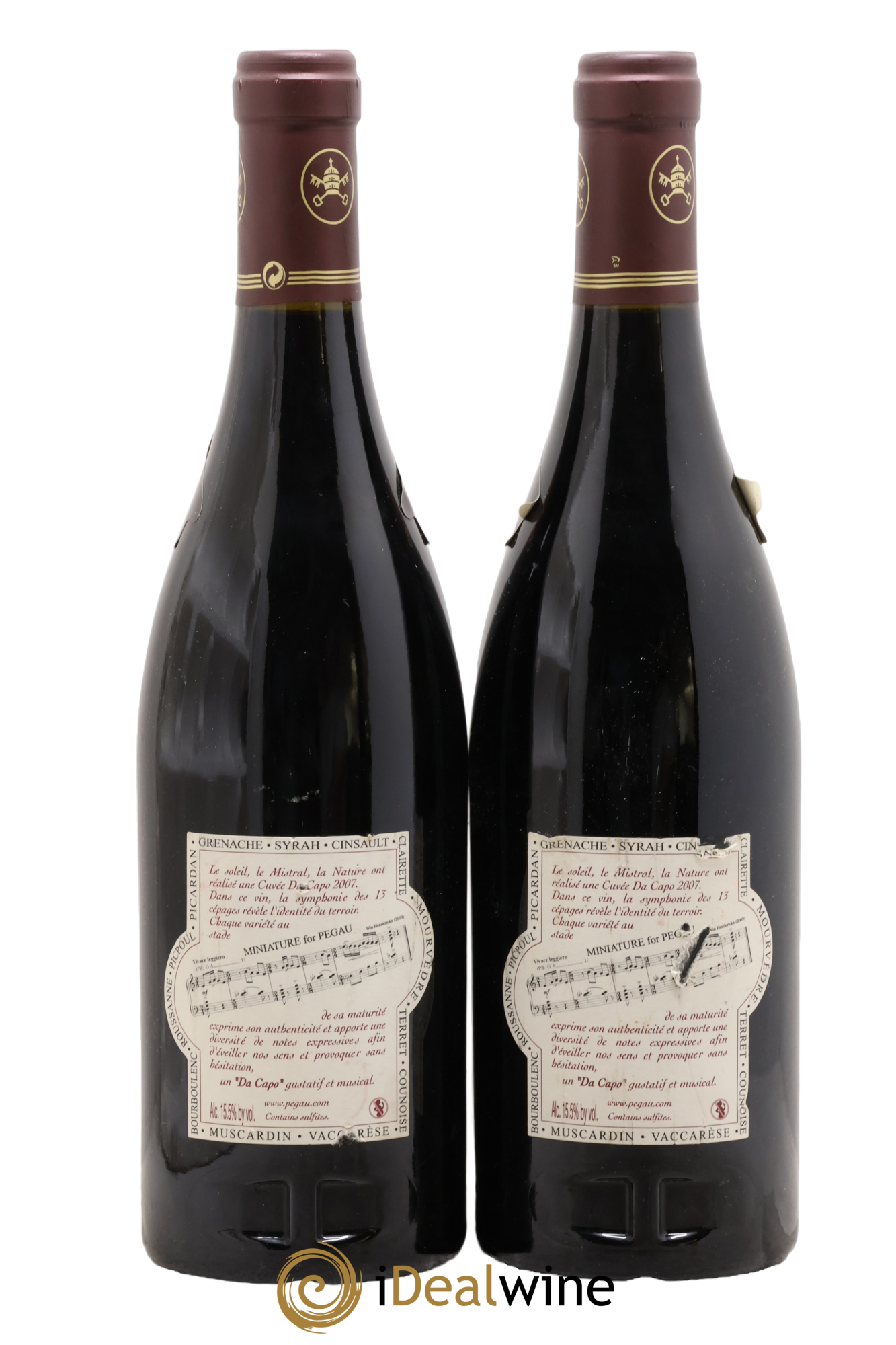 Châteauneuf-du-Pape Domaine du Pégau Cuvée Da Capo Paul et Laurence Féraud 2007 - Lot de 2 bouteilles - 1