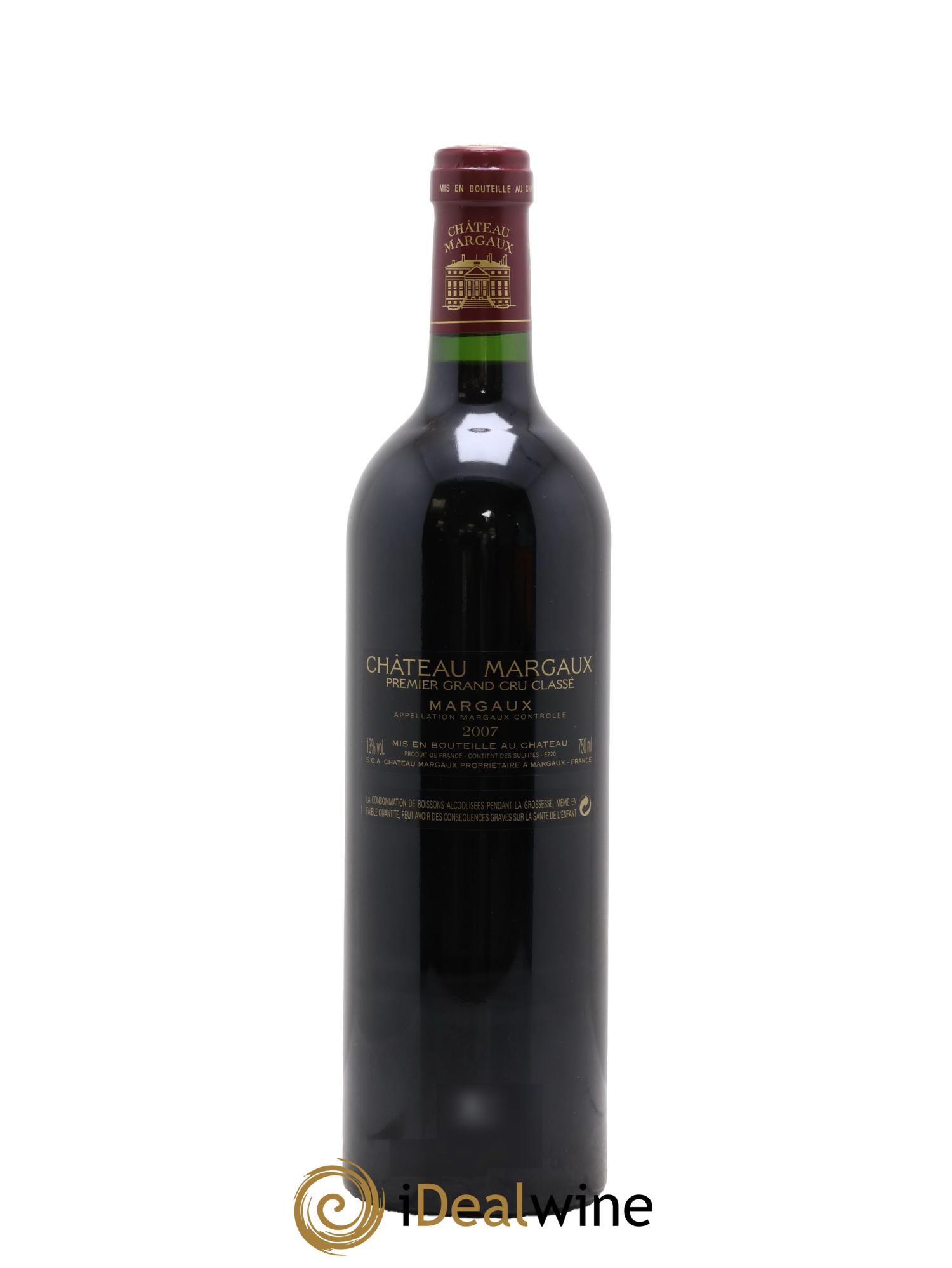 Château Margaux 1er Grand Cru Classé 2007 - Lot de 1 bouteille - 1
