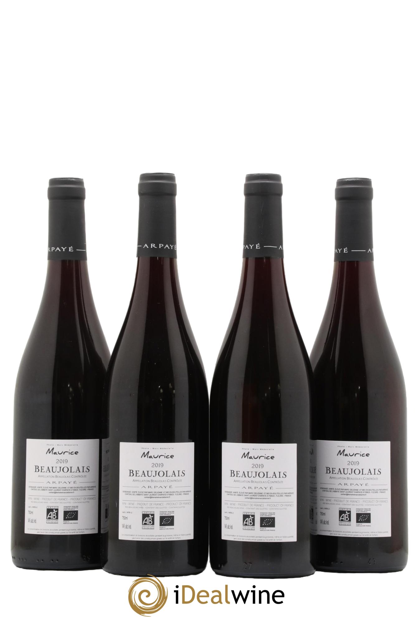 Beaujolais Maurice Marc Delienne 2019 - Lot of 4 bottles - 1