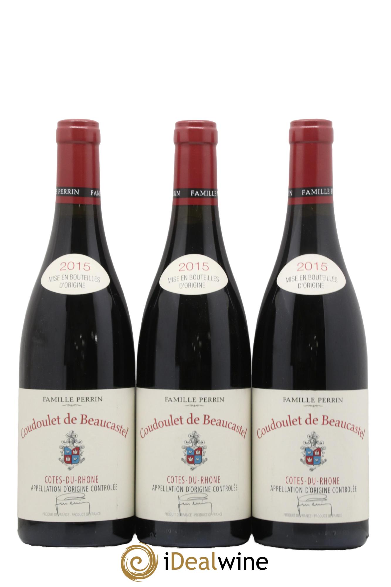 Côtes-du-Rhône Coudoulet de Beaucastel Famille Perrin 2015 - Lot of 3 bottles - 0
