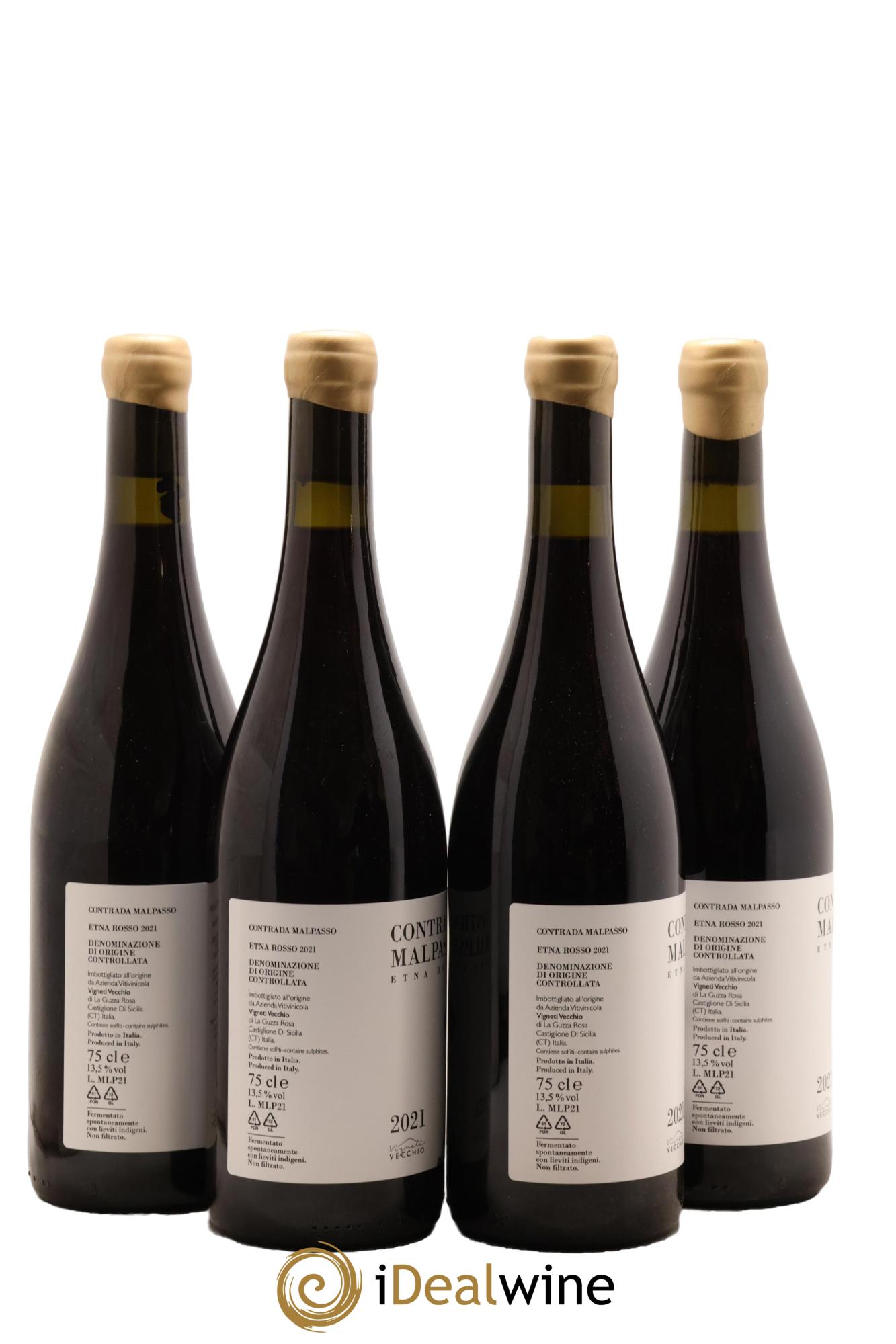 Italie Etna Rosso DOC Contrada Malpasso Vigneti Vecchio 2021 - Lot de 4 bouteilles - 1