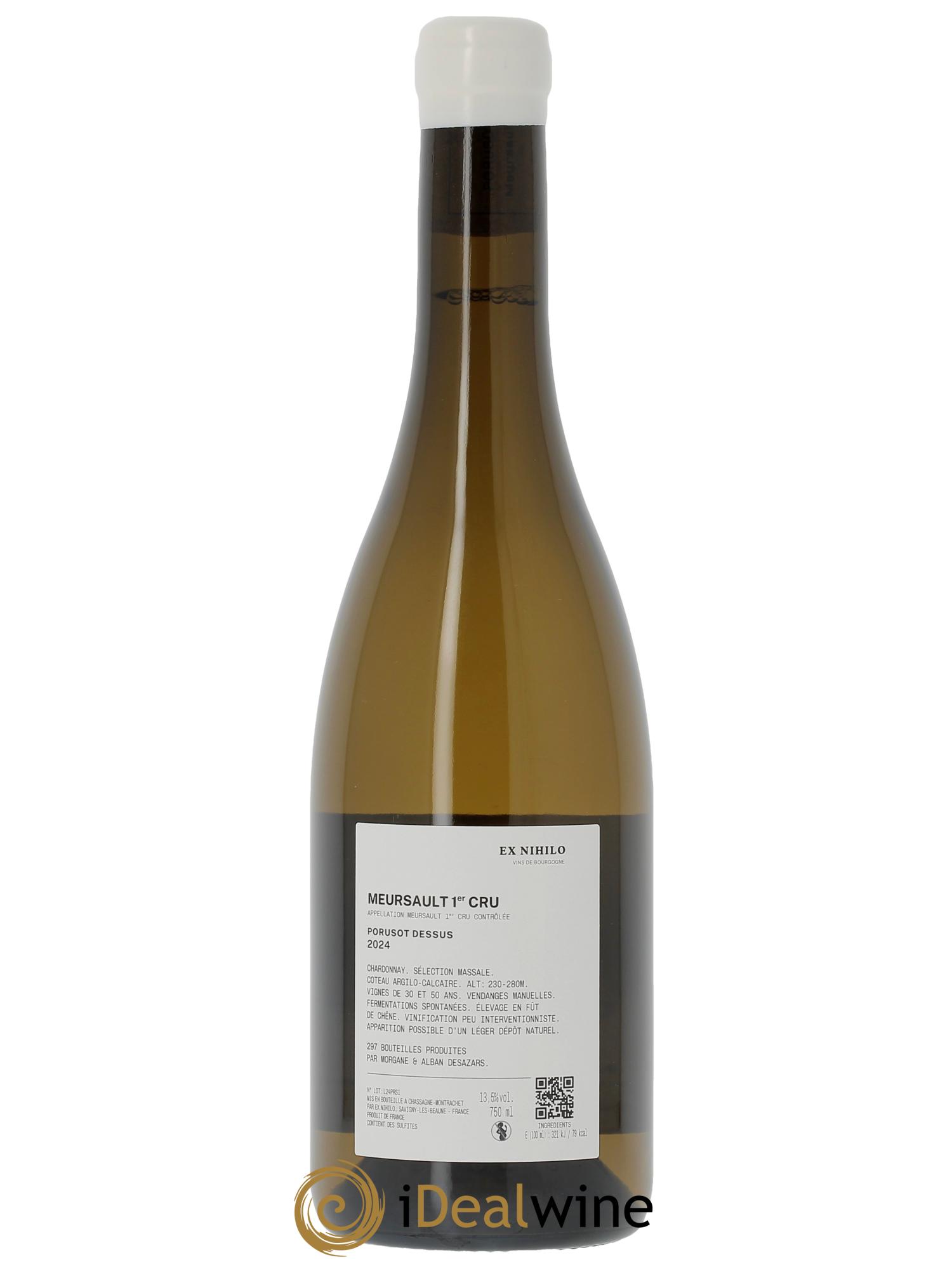 Meursault 1er Cru Porusot Dessus Ex Nihilo  2024 - Lot de 1 bouteille - 1