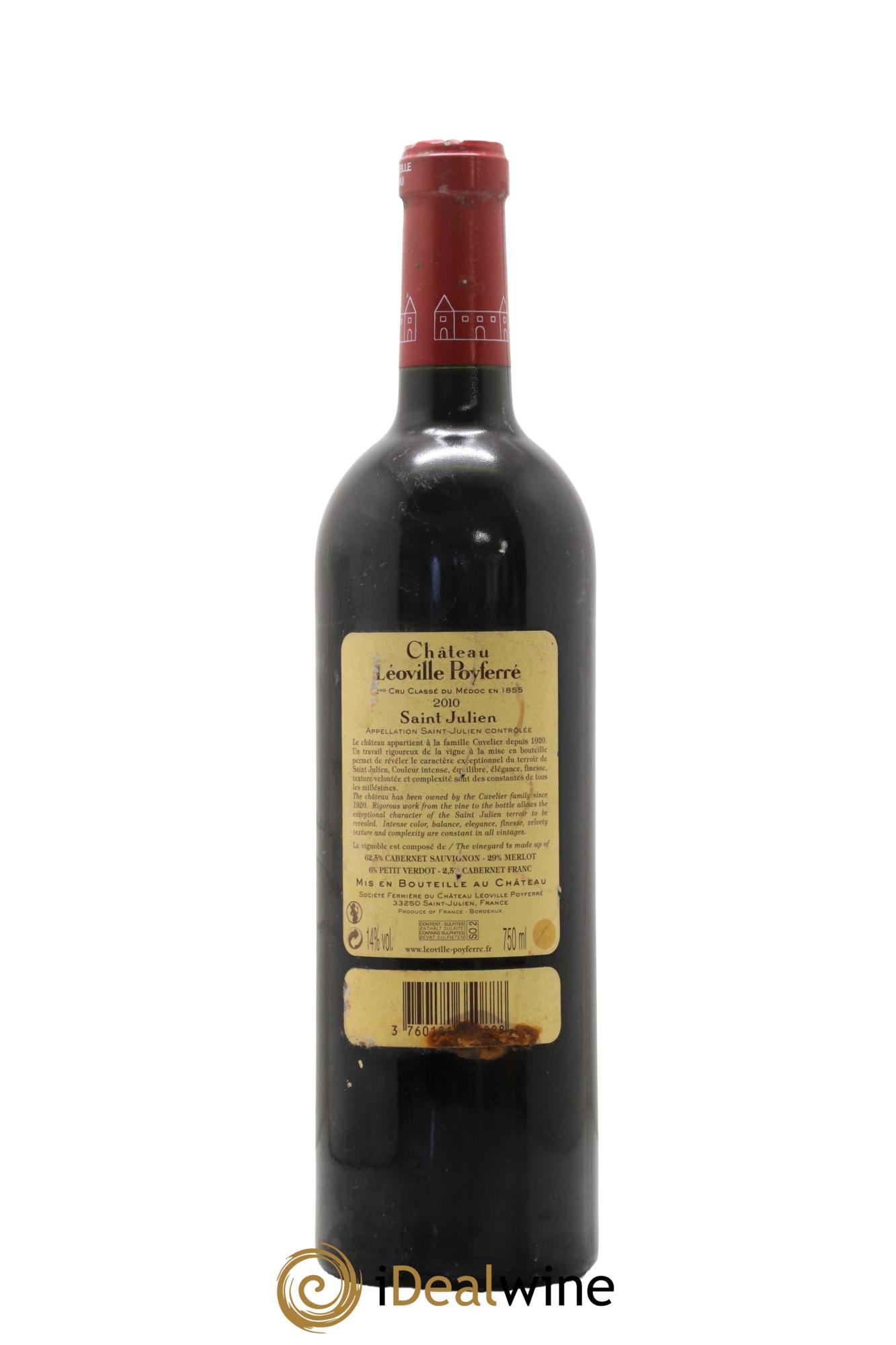 Château Léoville Poyferré 2ème Grand Cru Classé 2010 - Lot de 1 bouteille - 1
