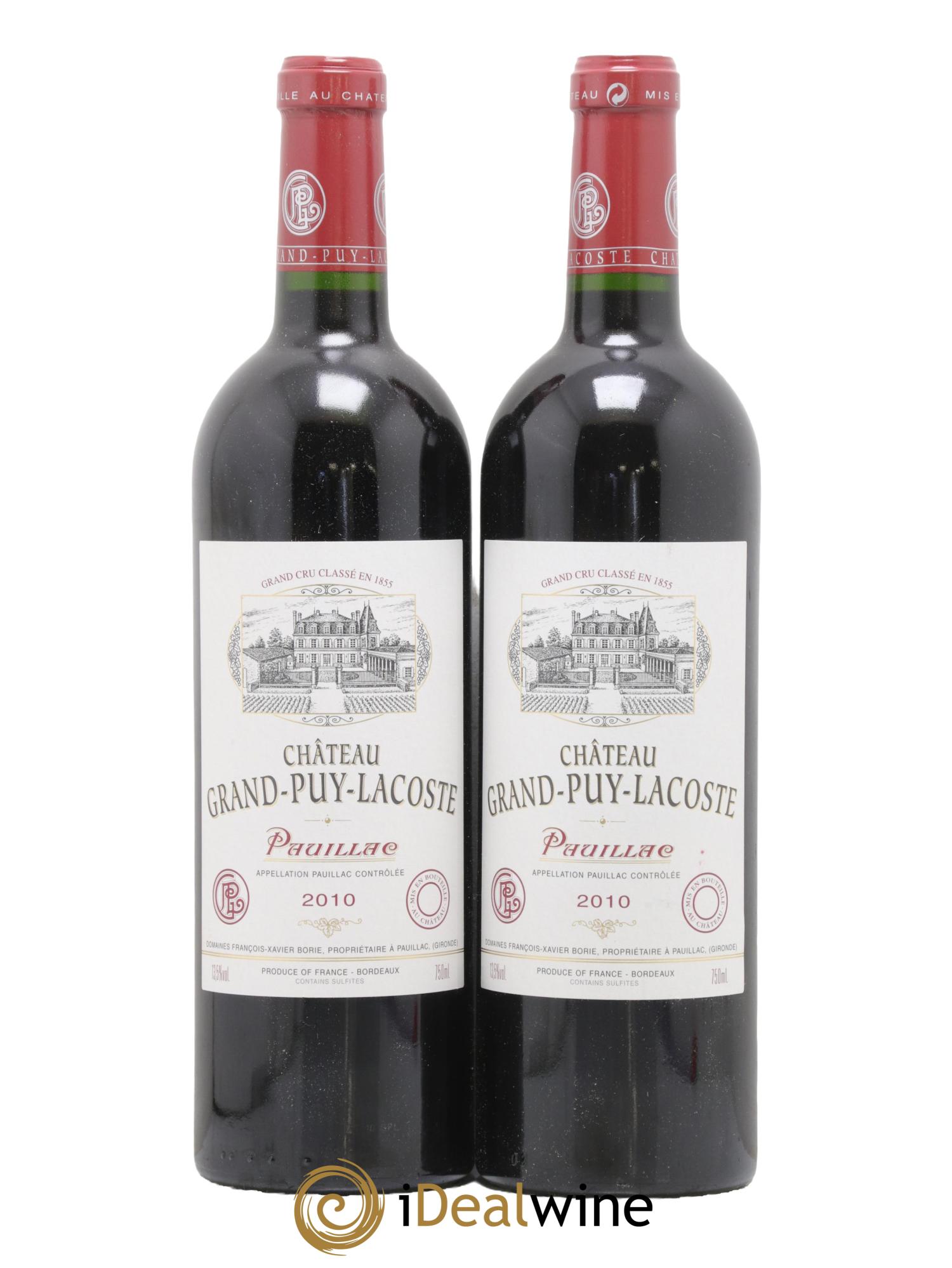 Château Grand Puy Lacoste 5ème Grand Cru Classé 2010 - Posten von 2 Flaschen - 0