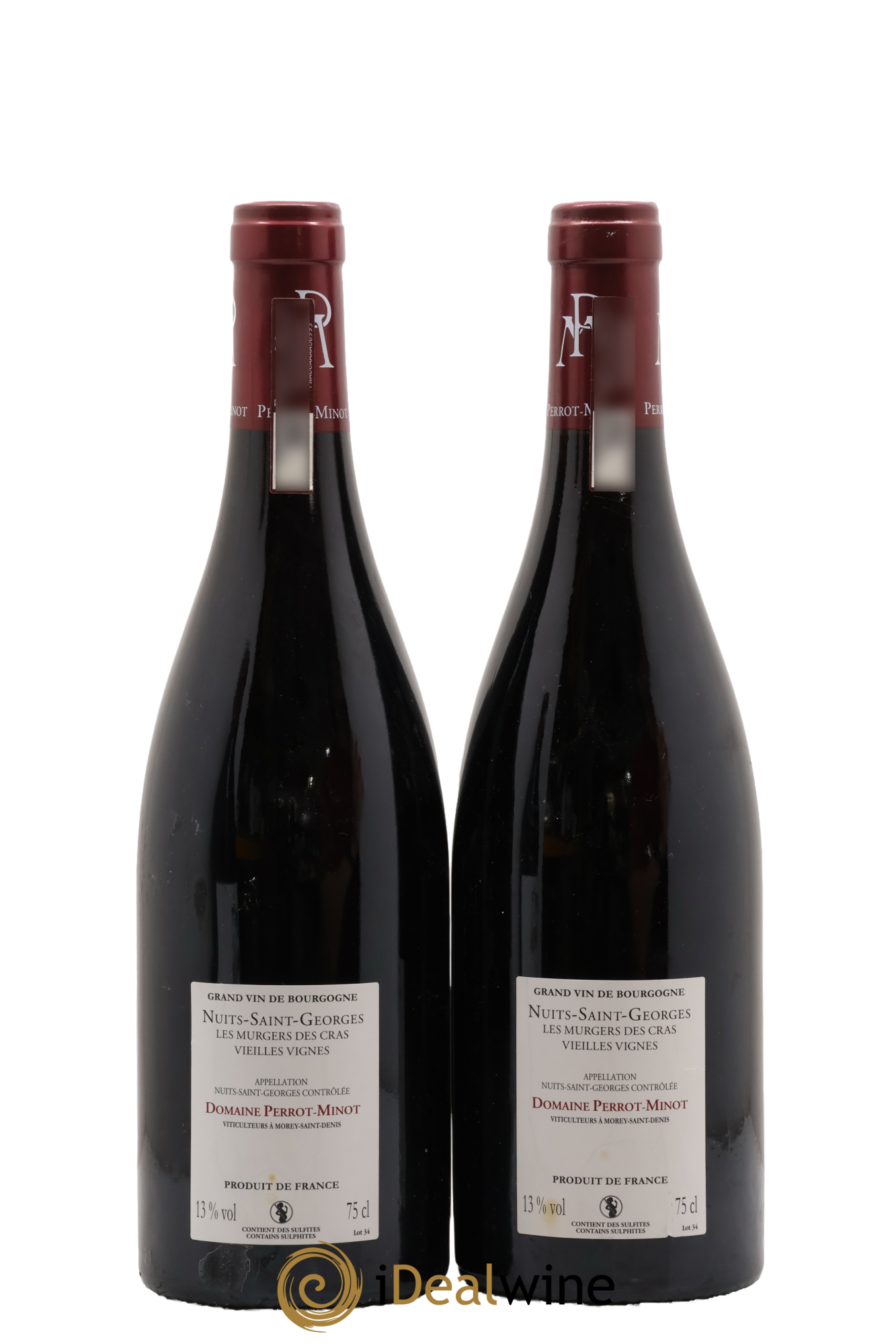 Nuits-Saint-Georges Les Murgers des Cras Vieilles Vignes Perrot-Minot 2016 - Lotto di 2 bottiglie - 1