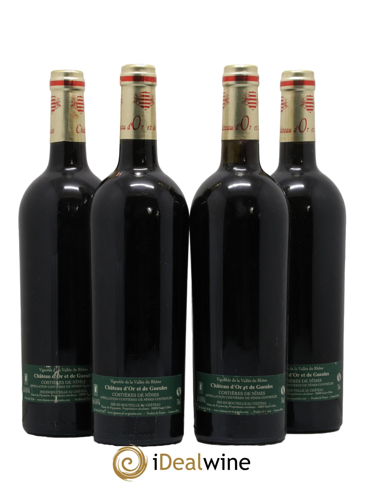 Costières de Nîmes La Bolida Chateau D Or et de Gueules 2007 - Lot de 4 bouteilles - 1