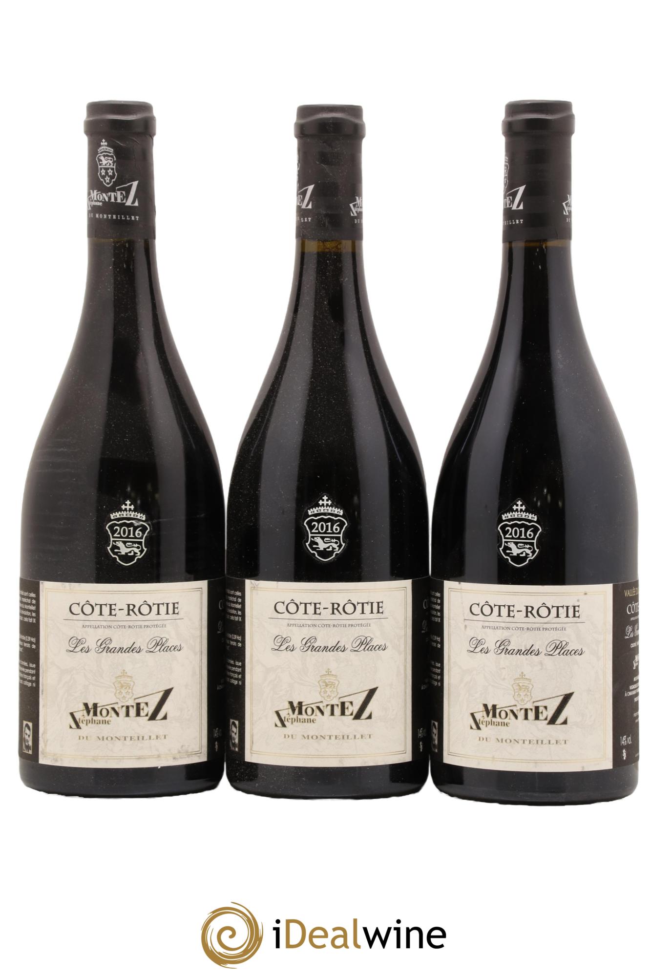 Côte-Rôtie Les Grandes Places Monteillet (Domaine du) - Stéphane Montez 2016 - Lot of 3 bottles - 0