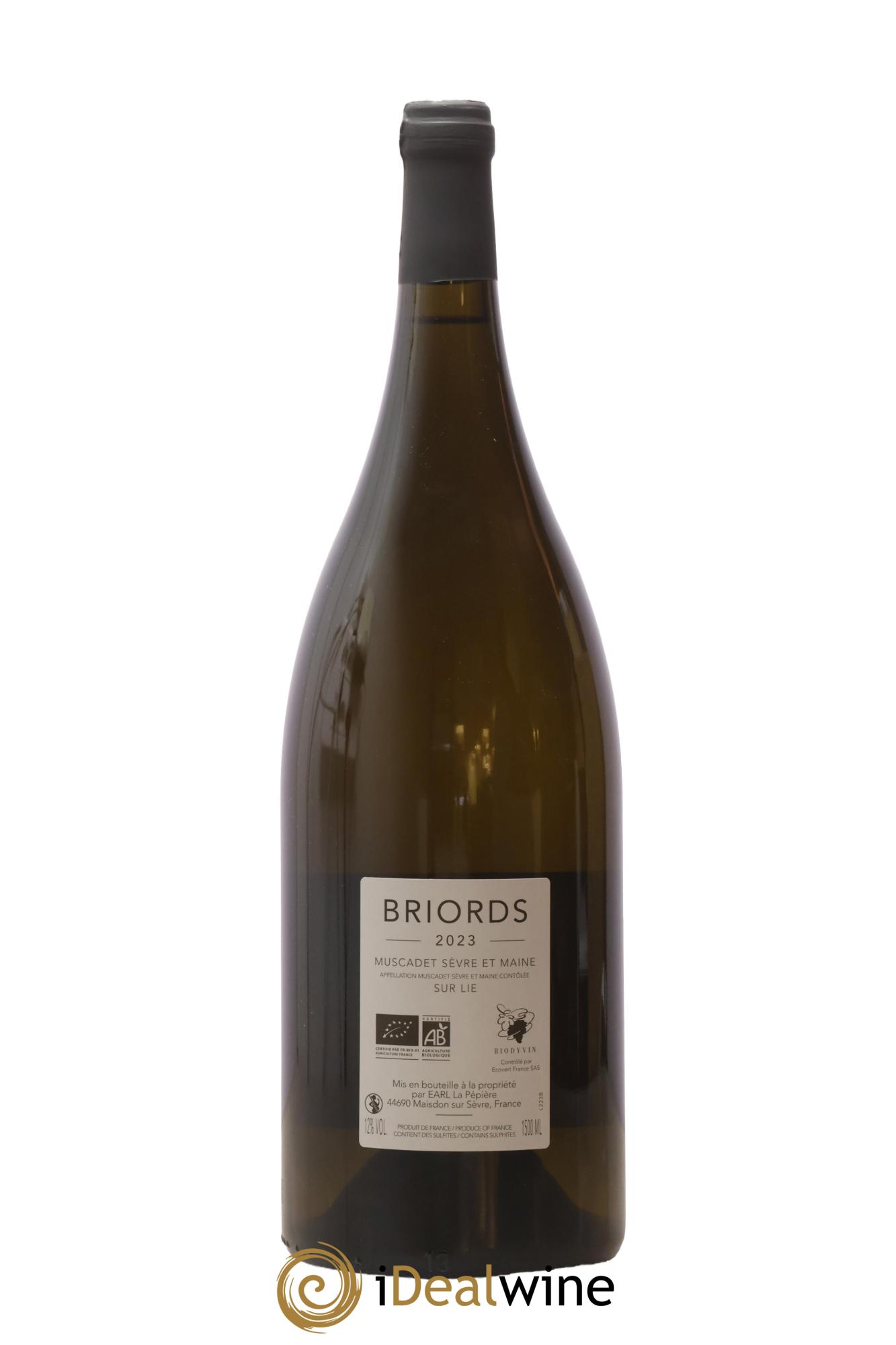 Muscadet-Sèvre-et-Maine sur lie Briords Domaine Pépière 2023 - Lotto di 1 magnum - 1
