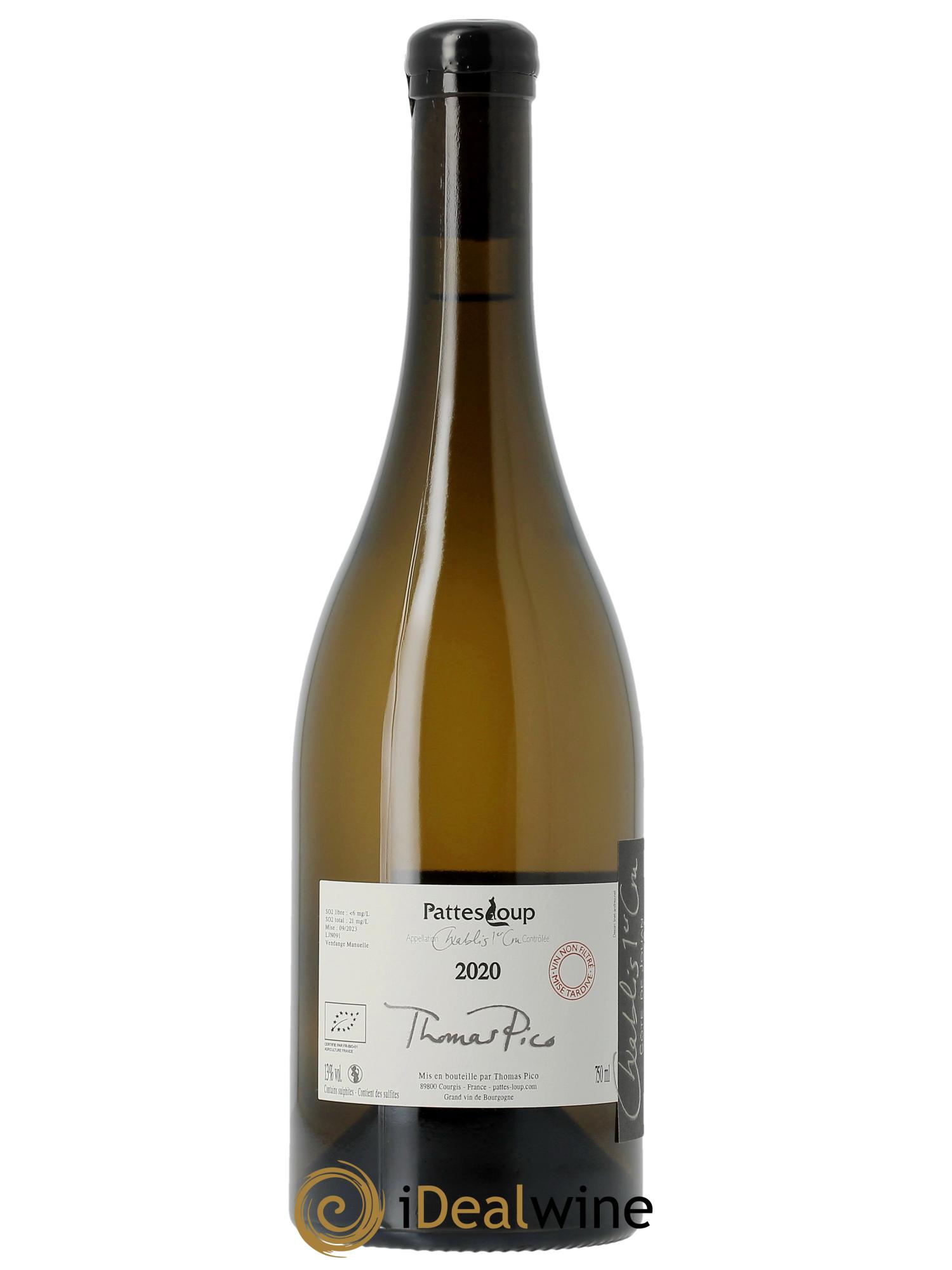 Chablis 1er Cru Côte de Jouan Pattes Loup (Domaine) 2020 - Lot of 1 bottle - 1