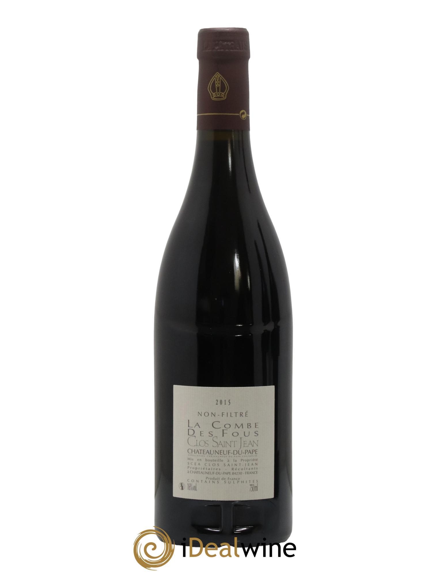 Châteauneuf-du-Pape Clos Saint-Jean La Combe des Fous Pascal et Vincent Maurel 2015 - Lot de 1 bouteille - 1