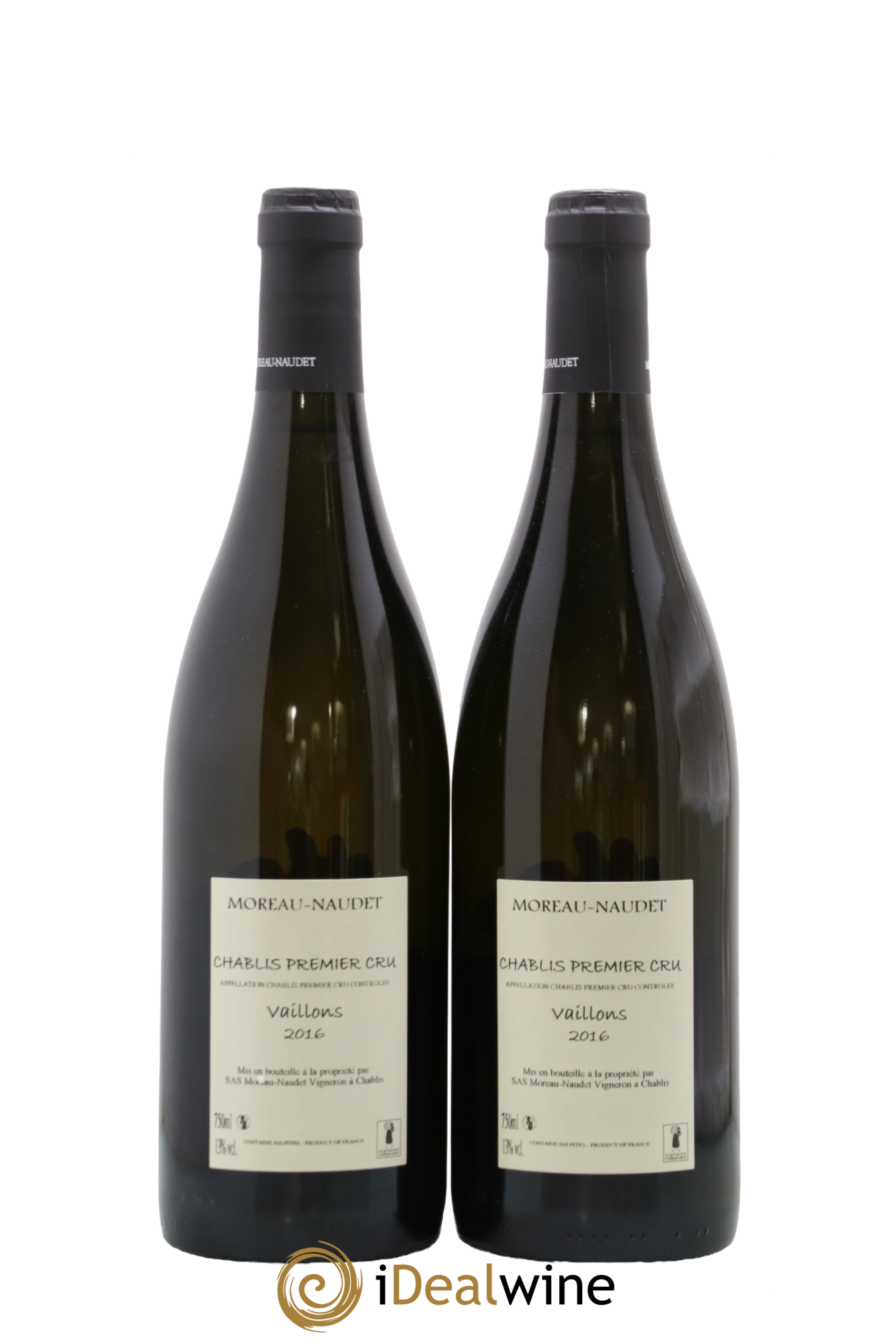 Chablis 1er Cru Vaillons Moreau-Naudet 2016 - Lot of 2 bottles - 1
