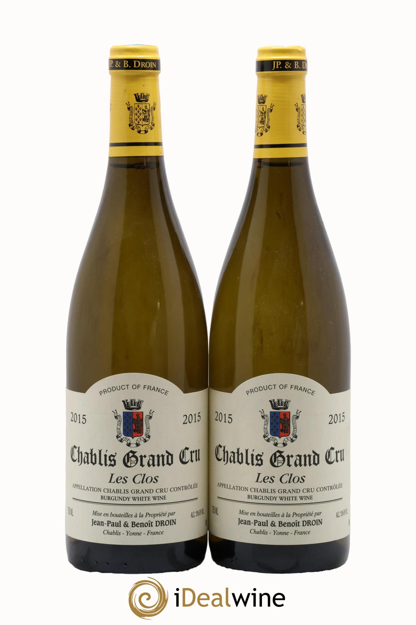 Chablis Grand Cru Les Clos Jean-Paul & Benoît Droin (Domaine) 2015 - Posten von 2 Flaschen - 0