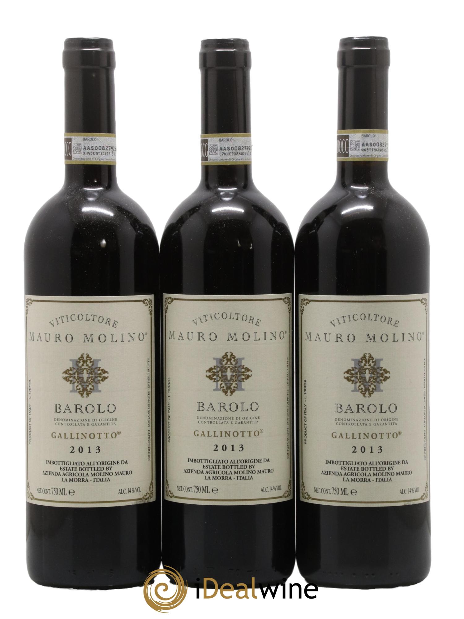 Barolo Gallinotto Mauro Molino 2013 - Lot de 3 bouteilles - 0