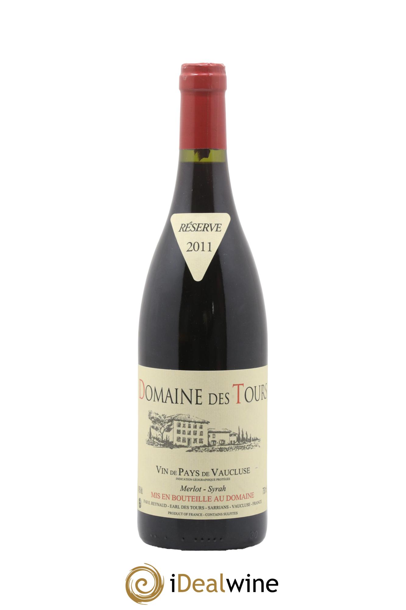 Vaucluse Domaine des Tours Merlot-Syrah Emmanuel Reynaud 2011 - Lot de 1 bouteille - 0