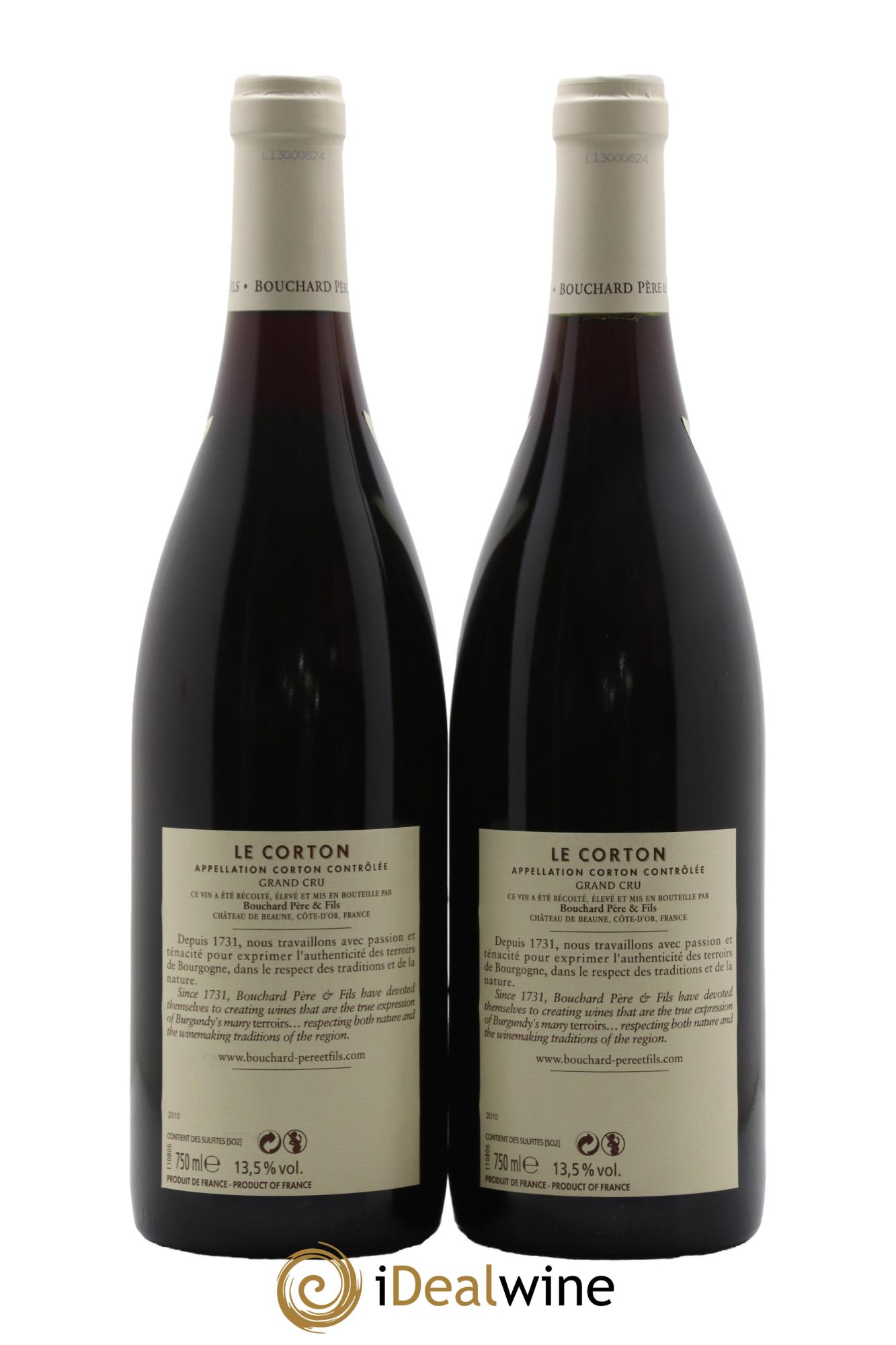 Corton Grand Cru Le Corton Bouchard Père & Fils  2010 - Lot de 2 bouteilles - 1