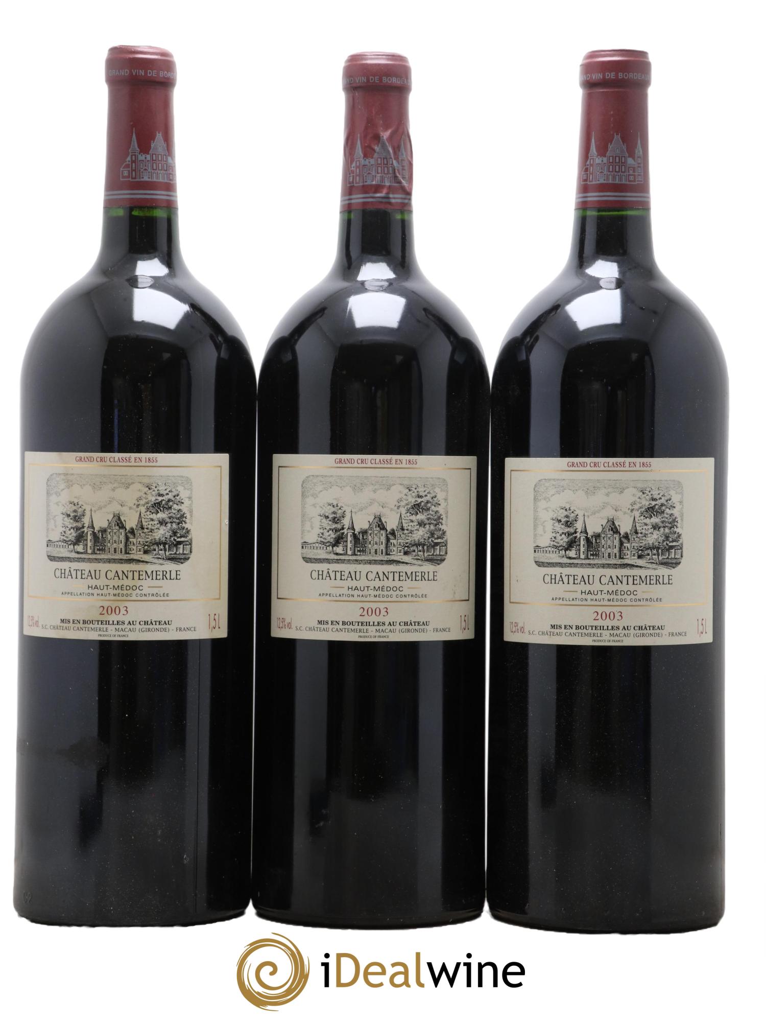 Château Cantemerle 5ème Grand Cru Classé 2003 - Lot of 3 magnums - 0