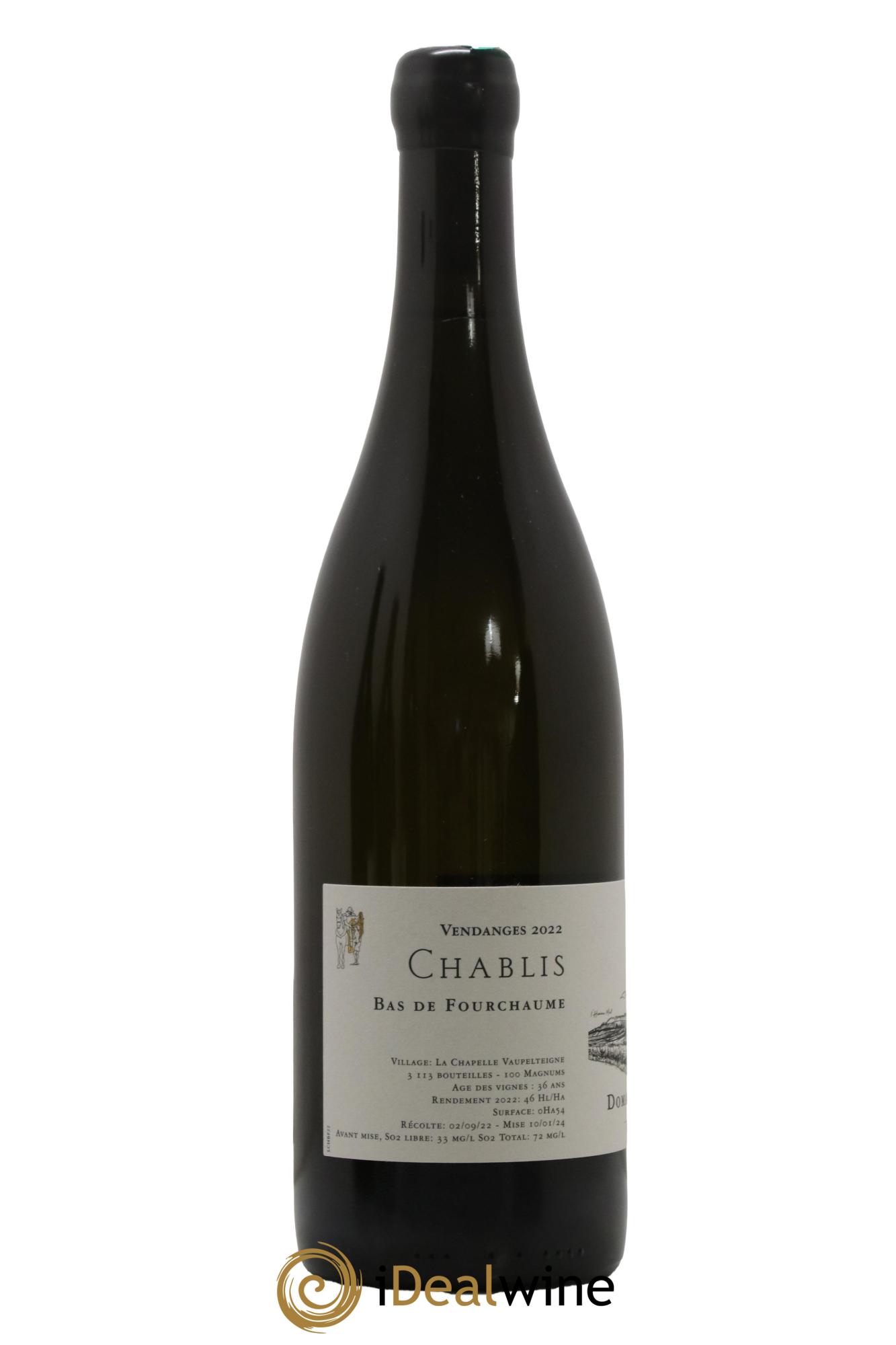 Chablis Bas de Fourchaume Jean Dauvissat 2022 - Lot de 1 bouteille - 1
