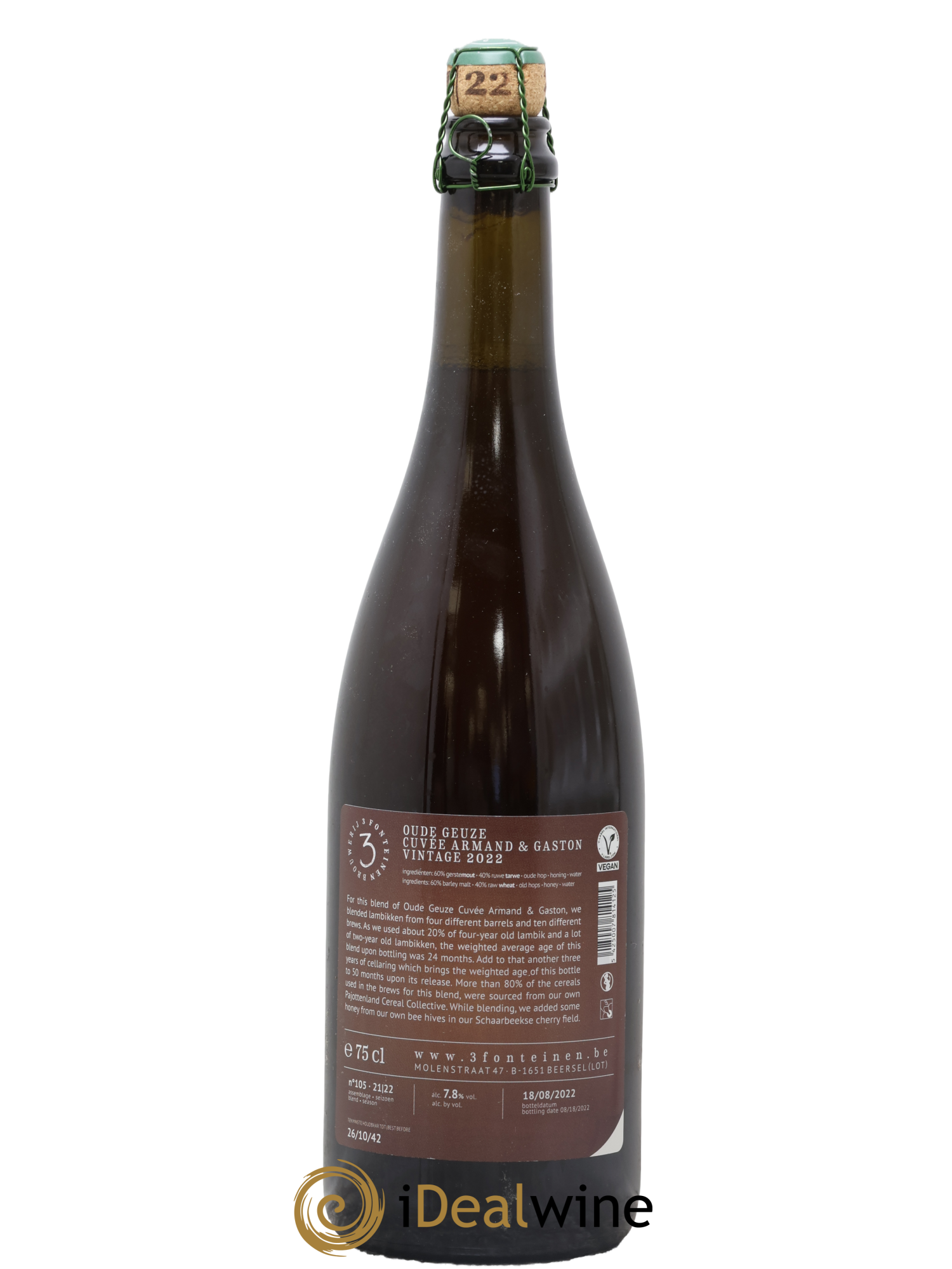 Bière Gueuze Cuvée Armand et Gaston Vintage 2022 (Season 21 - 22) Blend N°105 3 Fonteinen - Lotto di 1 bottiglia - 1