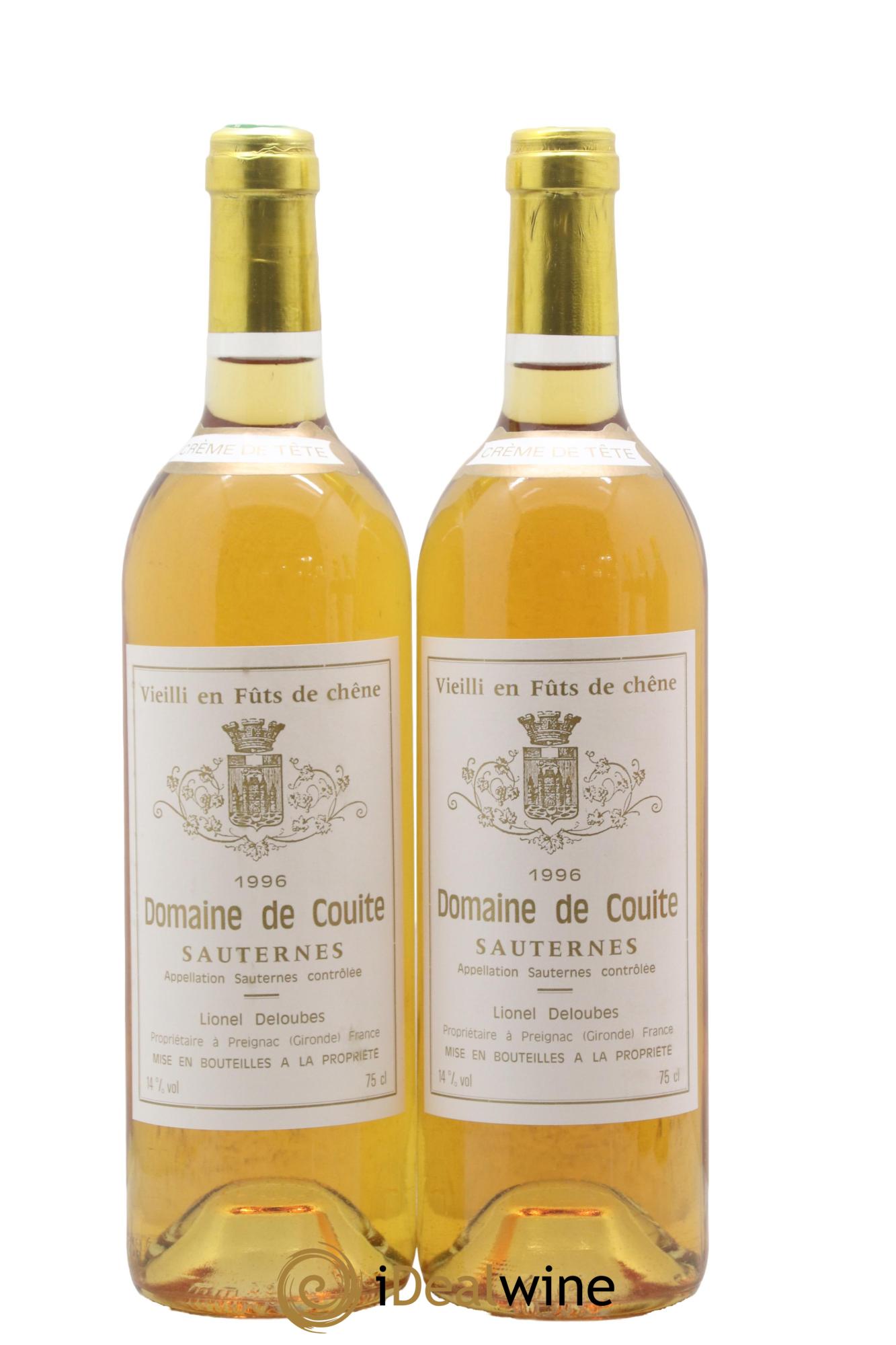 Sauternes Crème de tête Domaine de Couite 1996 - Posten von 2 Flaschen - 0