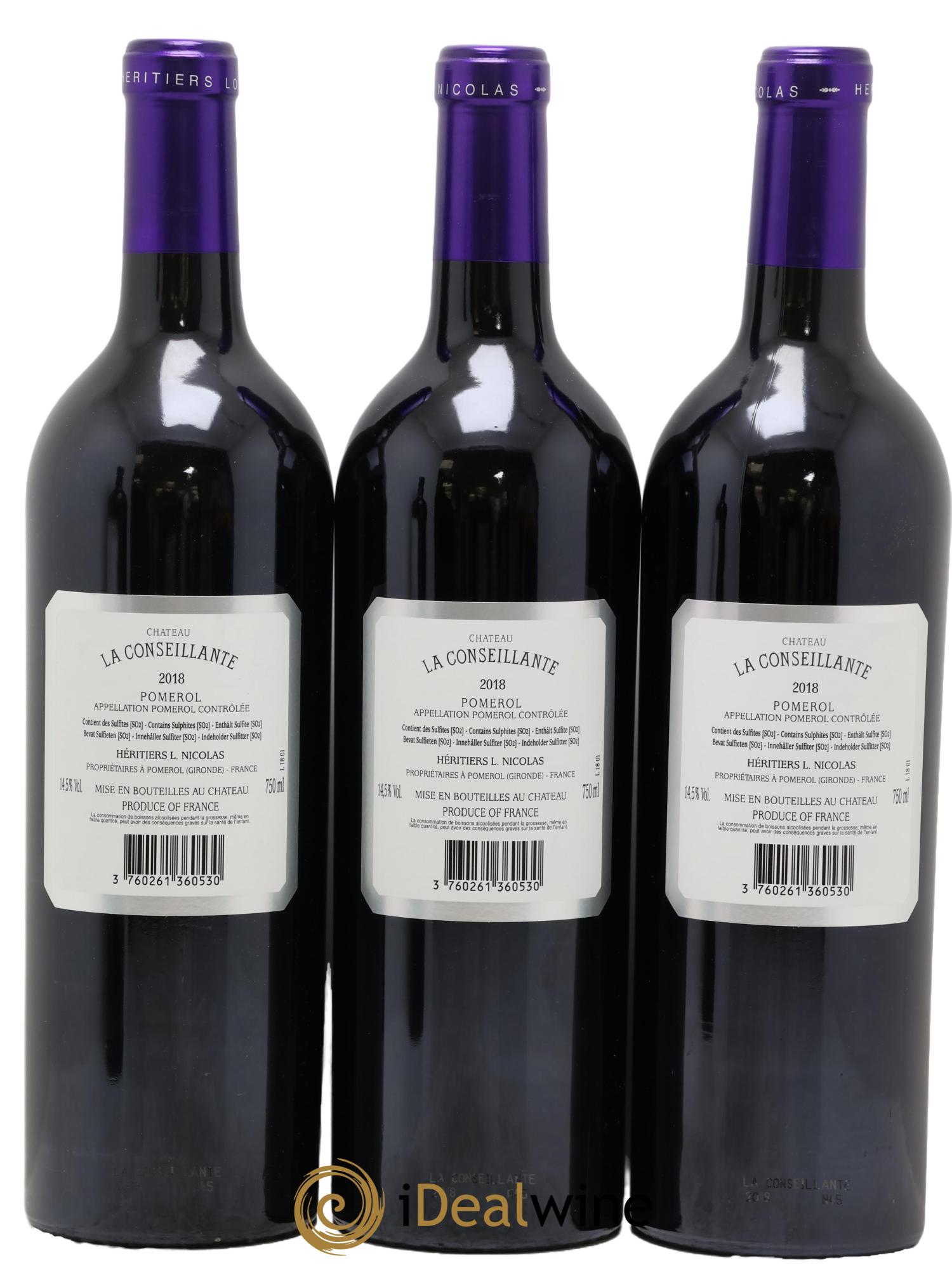 Château la Conseillante 2018 - Lot of 3 bottles - 1
