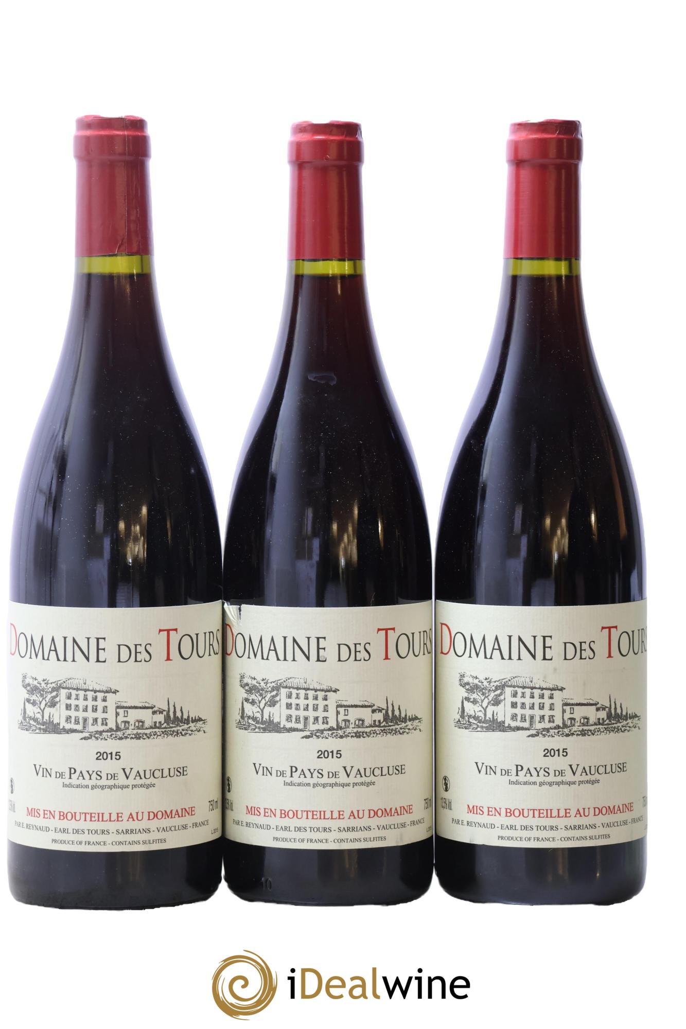 Vaucluse (Vin de Pays de Vaucluse) Domaine des Tours Emmanuel Reynaud 2015 - Lot de 3 bouteilles - 0