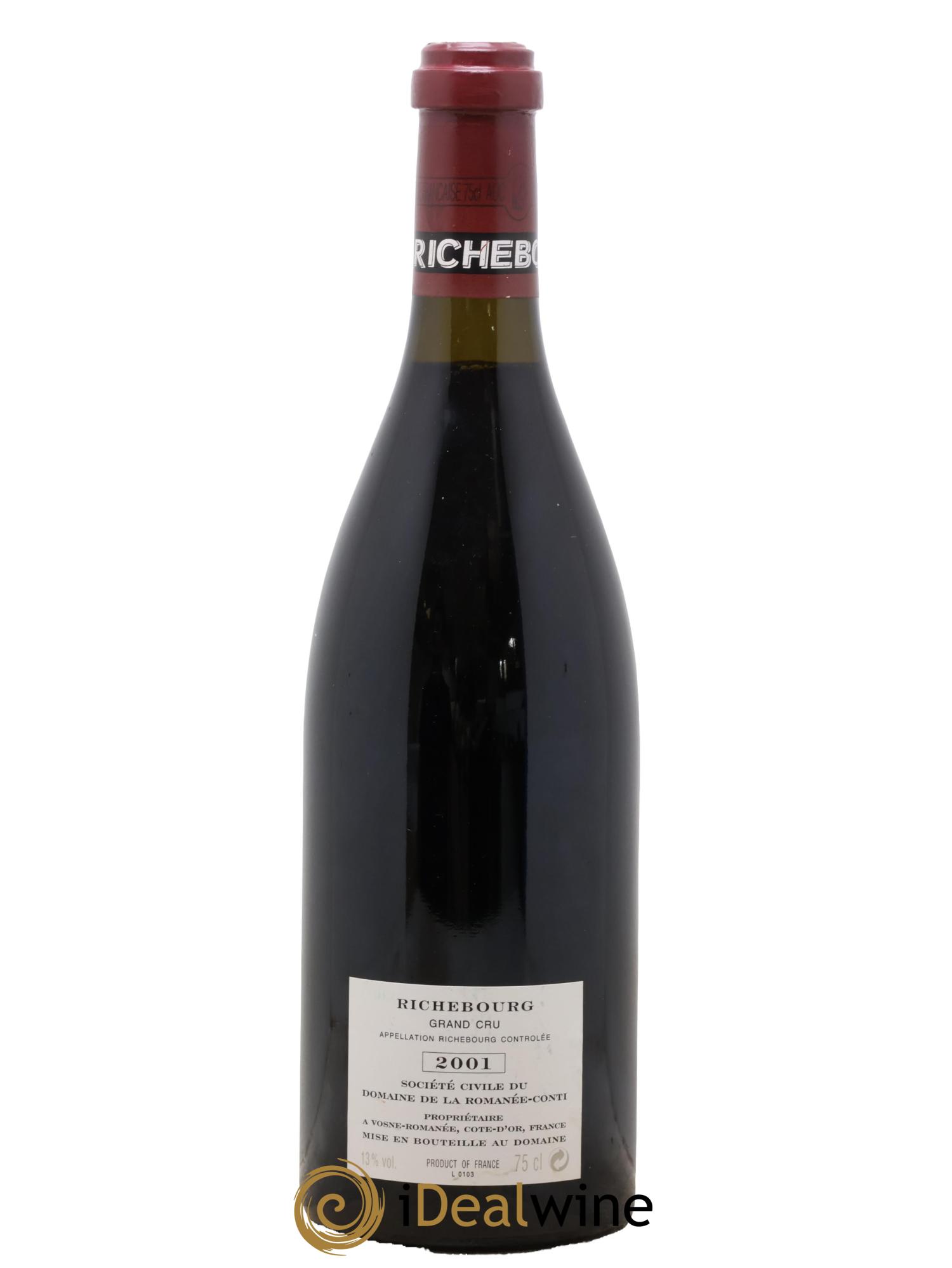 Richebourg Grand Cru Domaine de la Romanée-Conti 2001 - Lot de 1 bouteille - 1